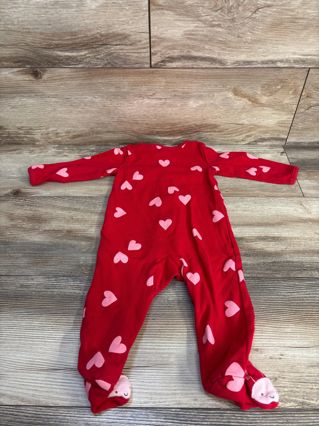 Just One You Heart Print Sleeper Red sz 9m