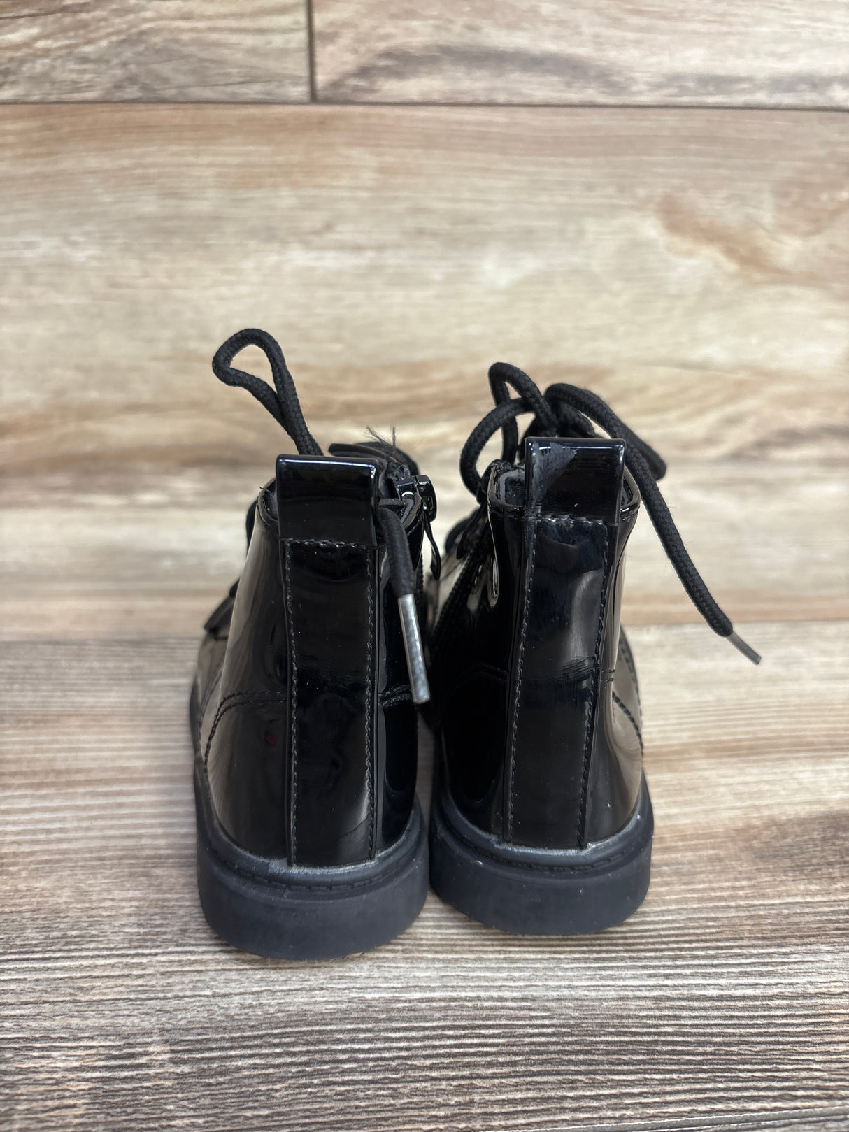 Comfy Kids Faux Leather Lace-Up Boots Black sz 7c