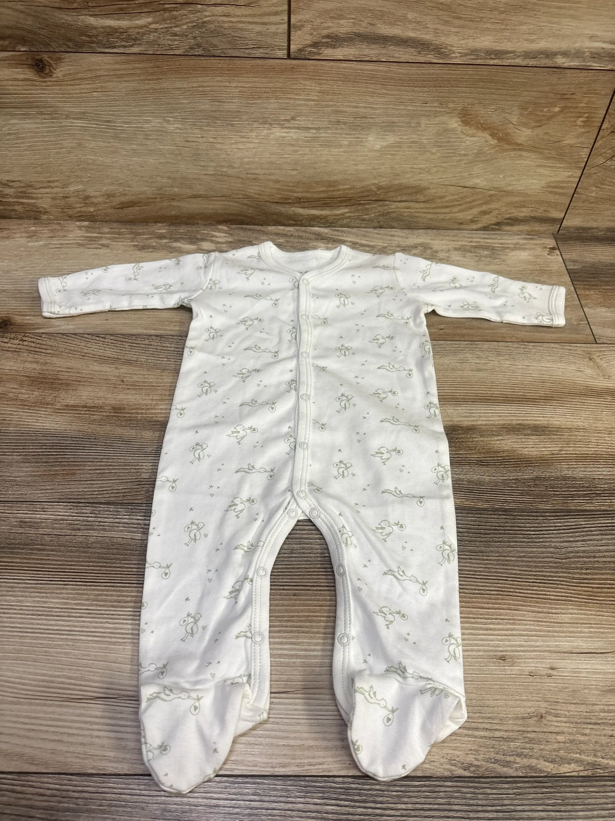 NEW Under The Nile Stork Snap Footie Sleeper White sz 0-3m