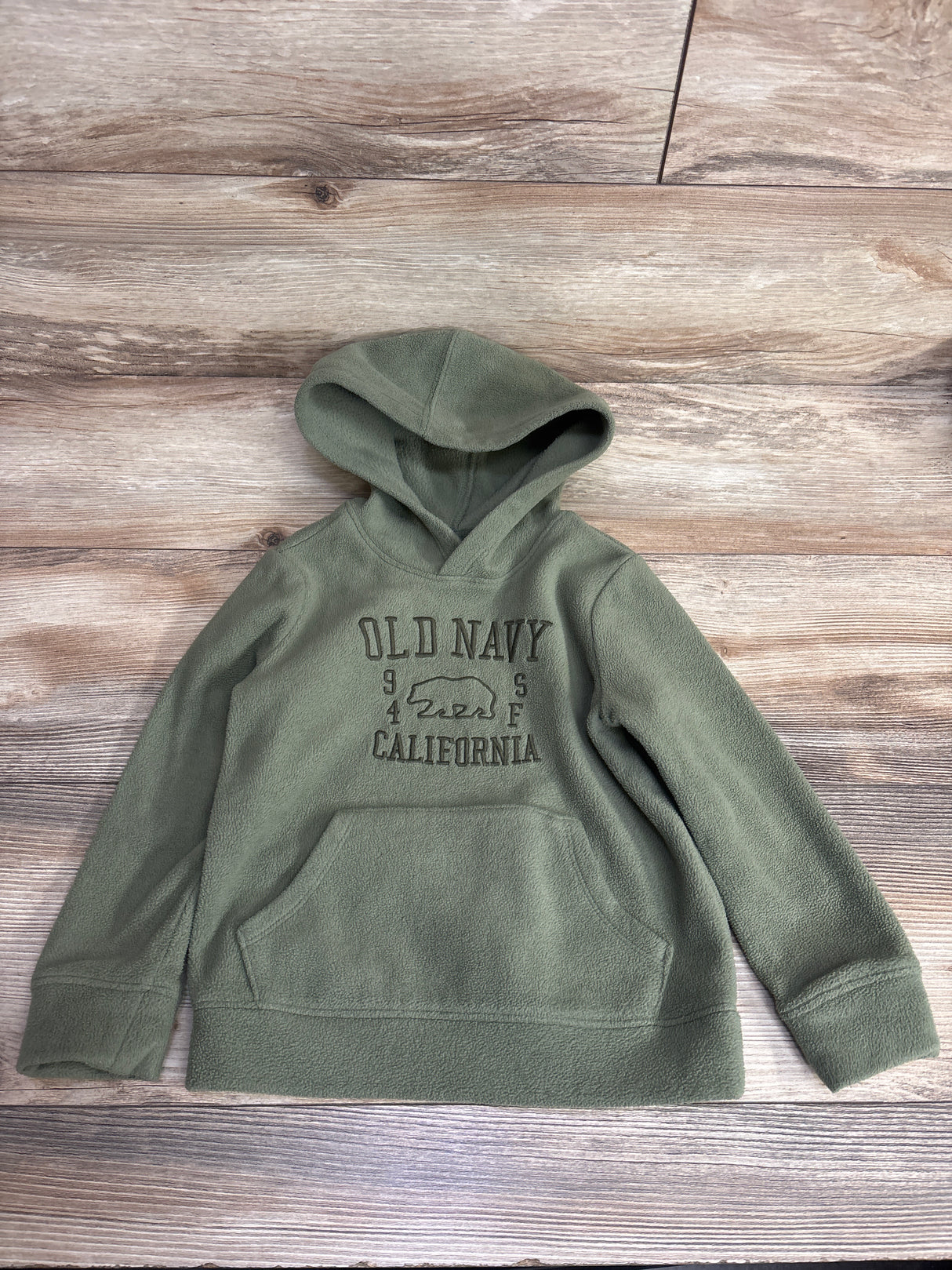 Old Navy California Pull Over Fleece Hoodie Olive sz 4T