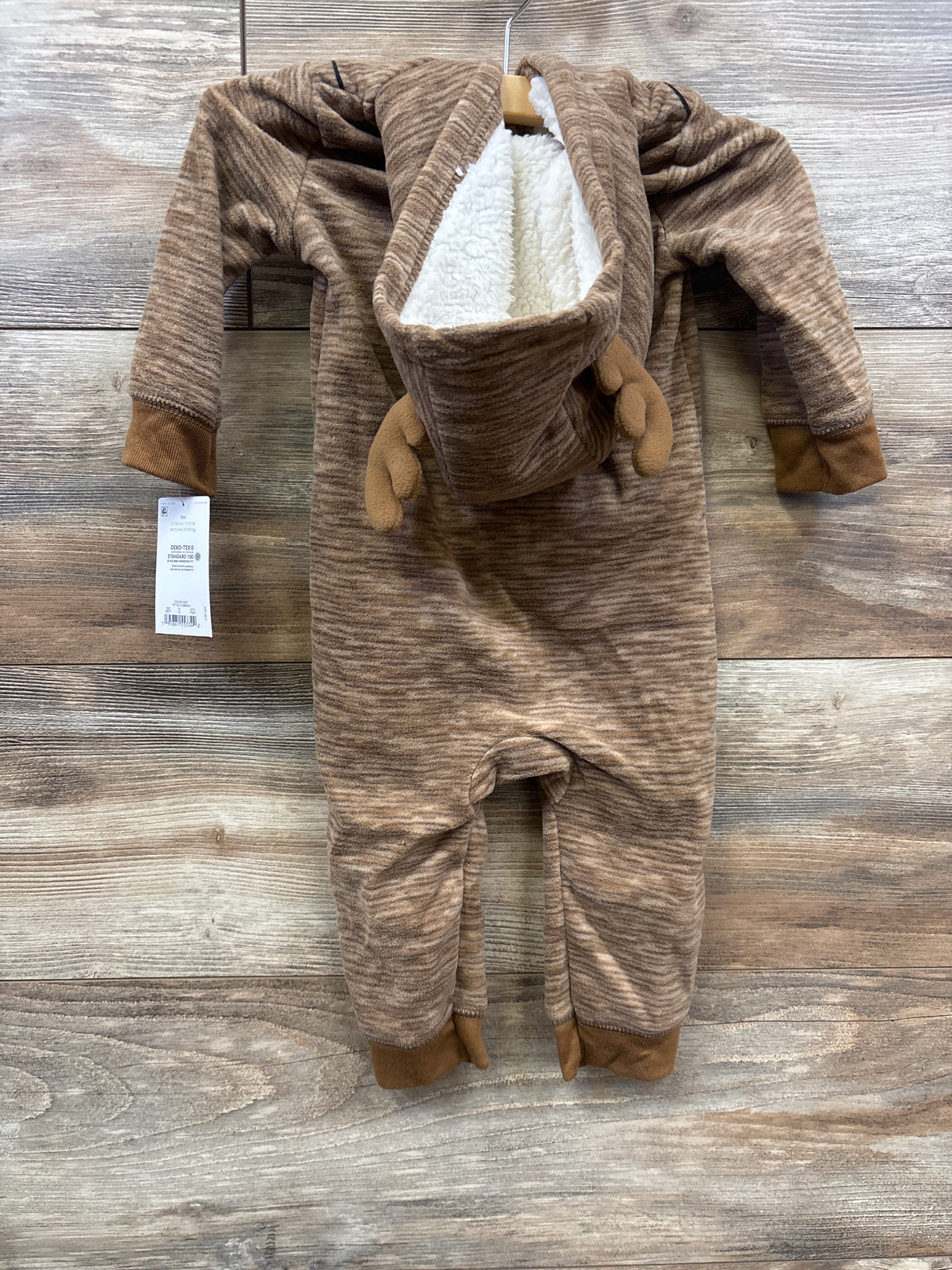 NEW Just One You Hooded Reindeer Coverall Brown sz 9m