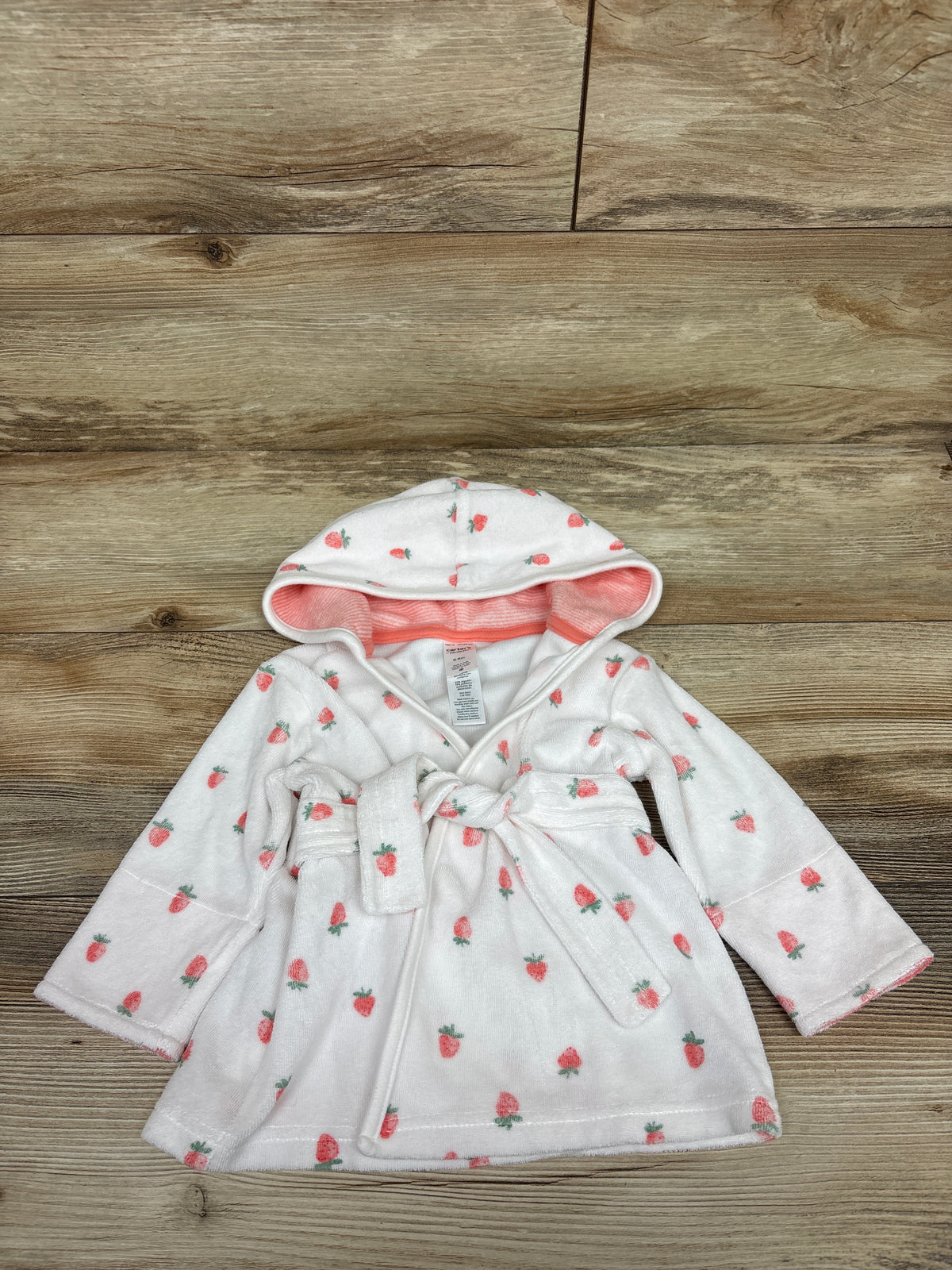 Just One You Strawberry Bath Robe White sz 0-9m