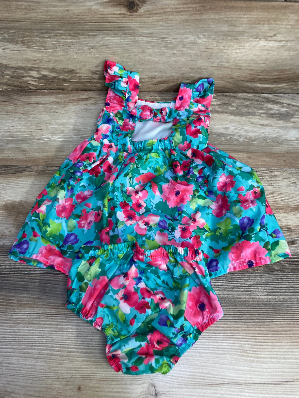Counting Daisies Floral Dress & Bloomers Green sz 12m - Me n Mommy To Be