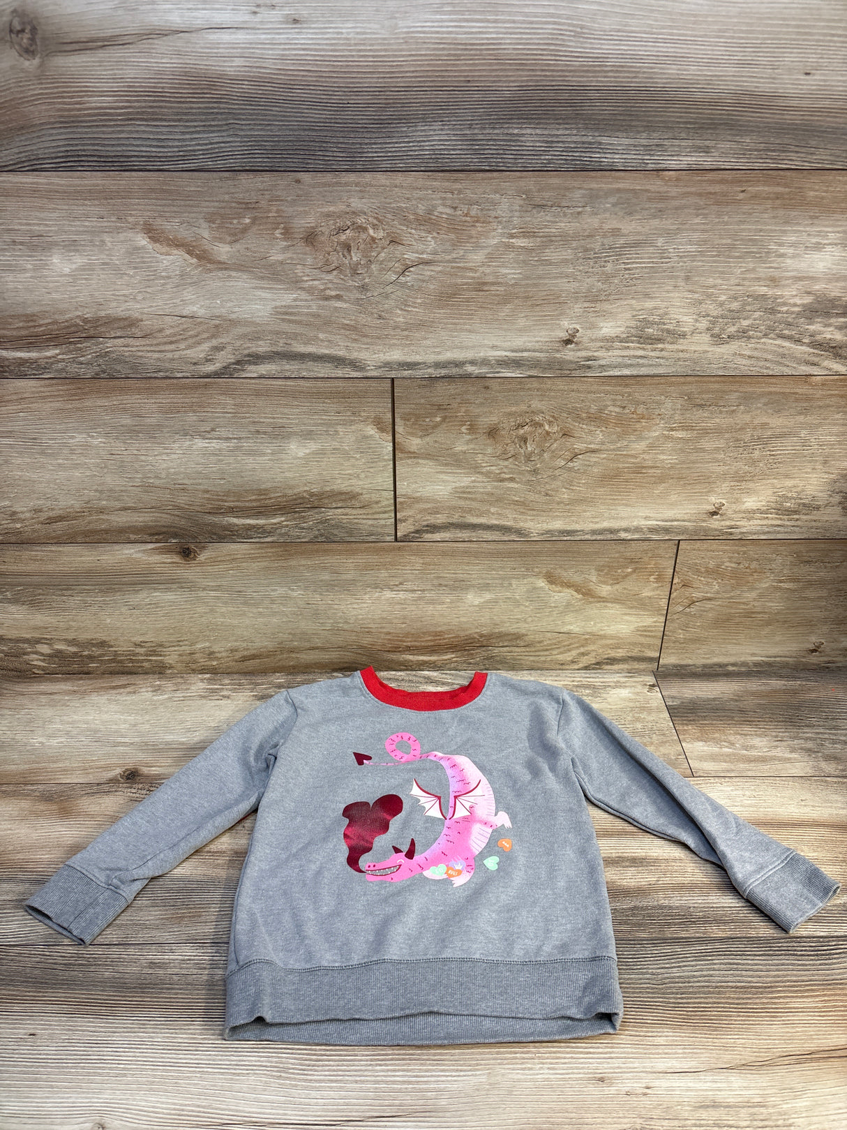 Cat & Jack Valentines Dragon Sweatshirt Grey sz 5T