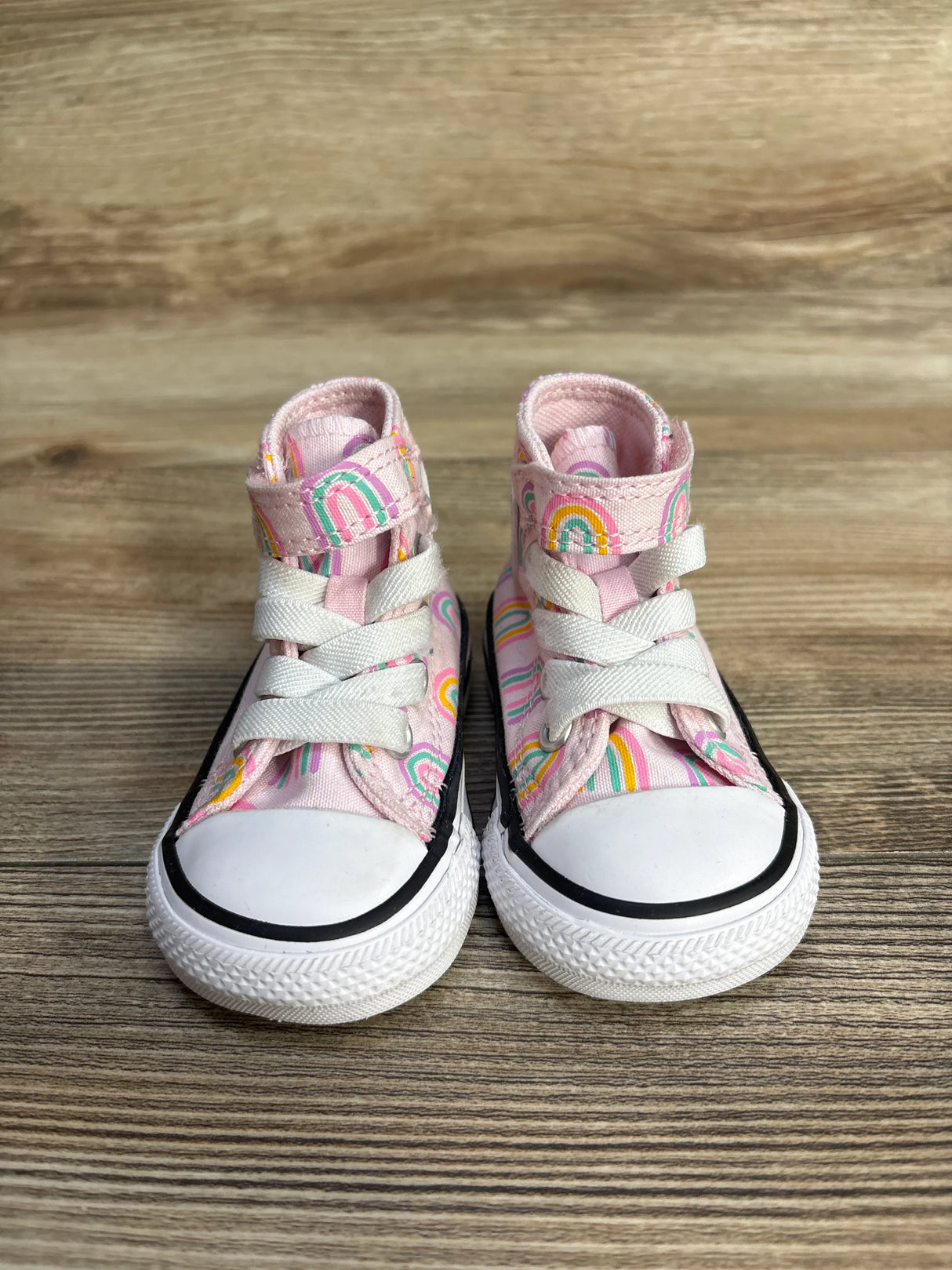 Converse Chuck Taylor All Star High Top Sneakers Pink Rainbows sz 2c