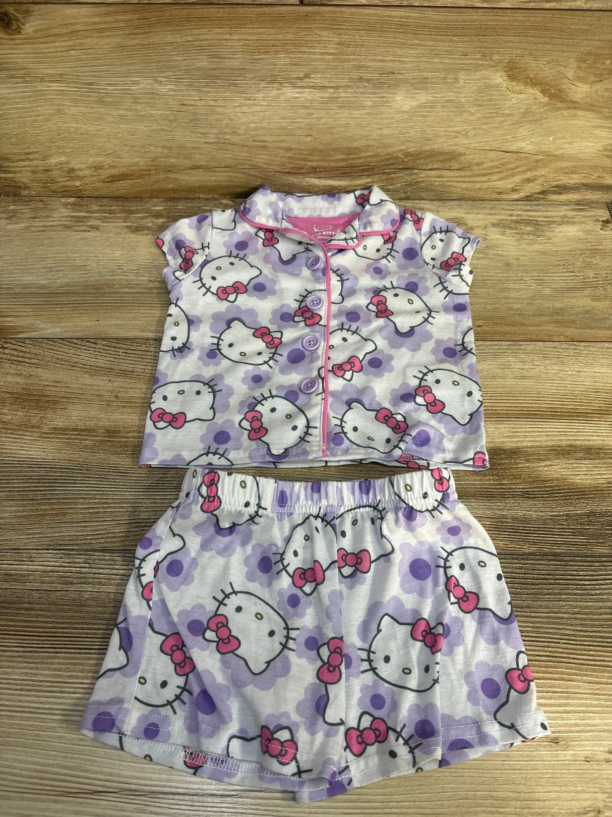 Hello Kitty 2pc Coat Style Pajama Set White sz 12m