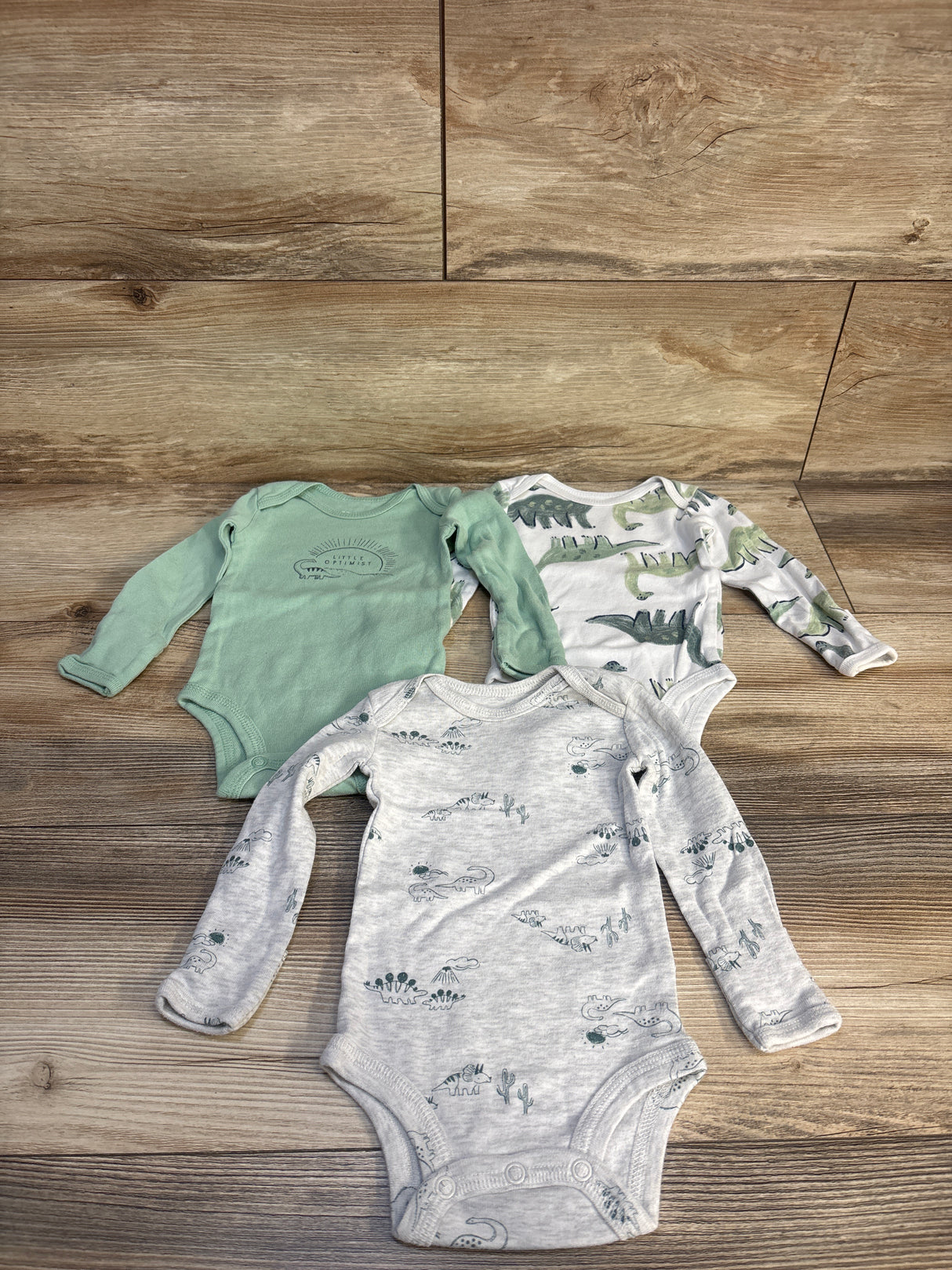 Just One You 3pk Dinosaur Bodysuit Set White sz 3m