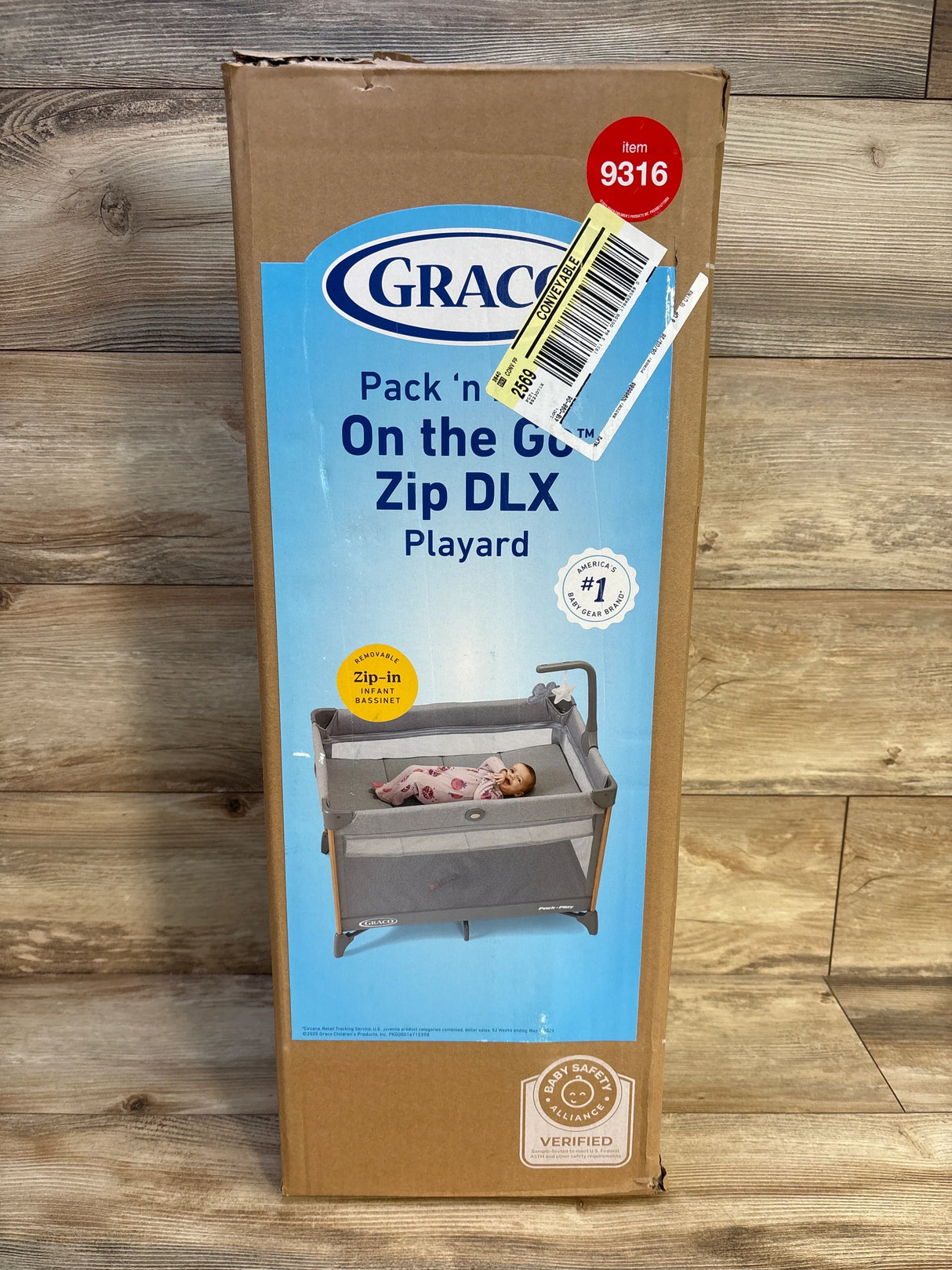 NEW Graco On the Go Zip DLX Travel Playard in Parker Gray