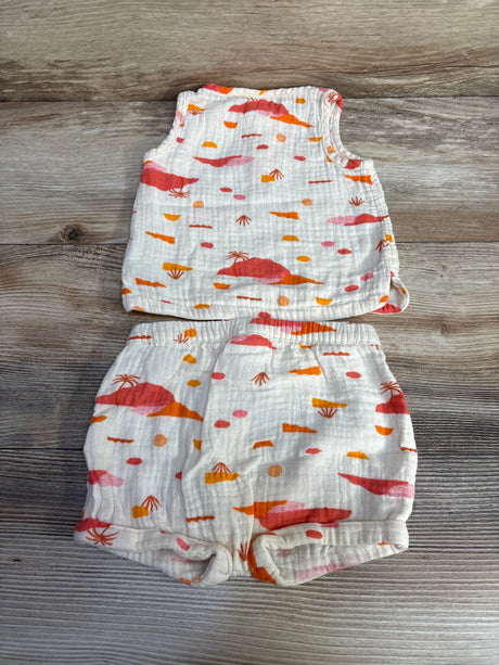 Cat & Jack 2pc Henley Tank Top & Shorts Cream sz 3-6m - Me n Mommy To Be