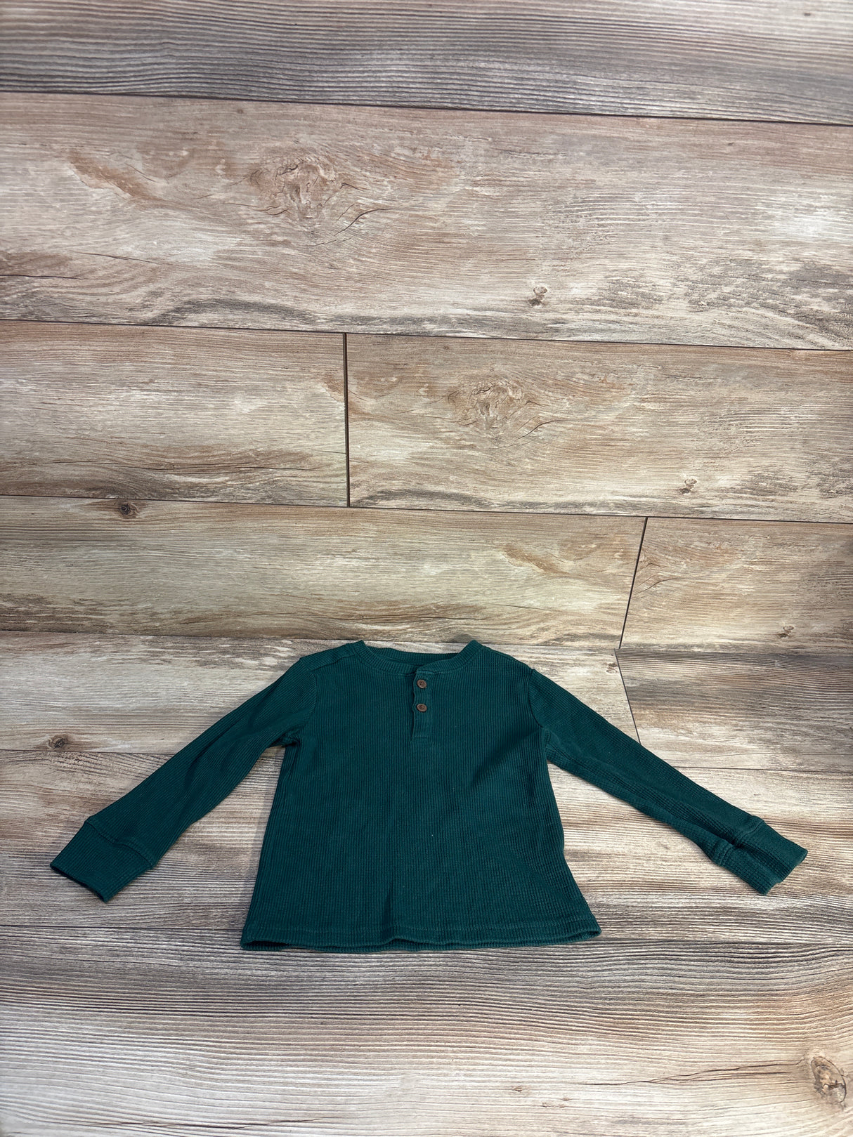 Children's Place Thermal Henley Shirt Green sz 2T