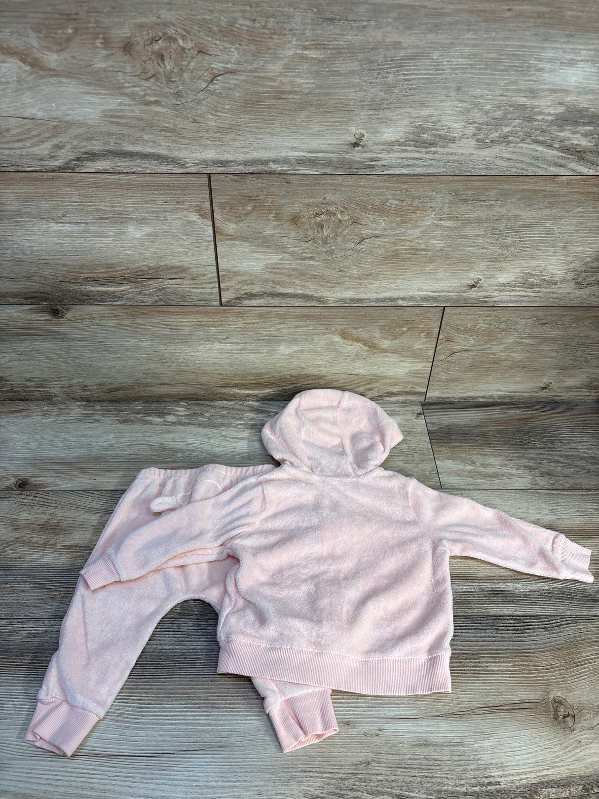 Carter's 2pc Terry Cloth Full Zip Hoodie & Pants Pink sz 9m