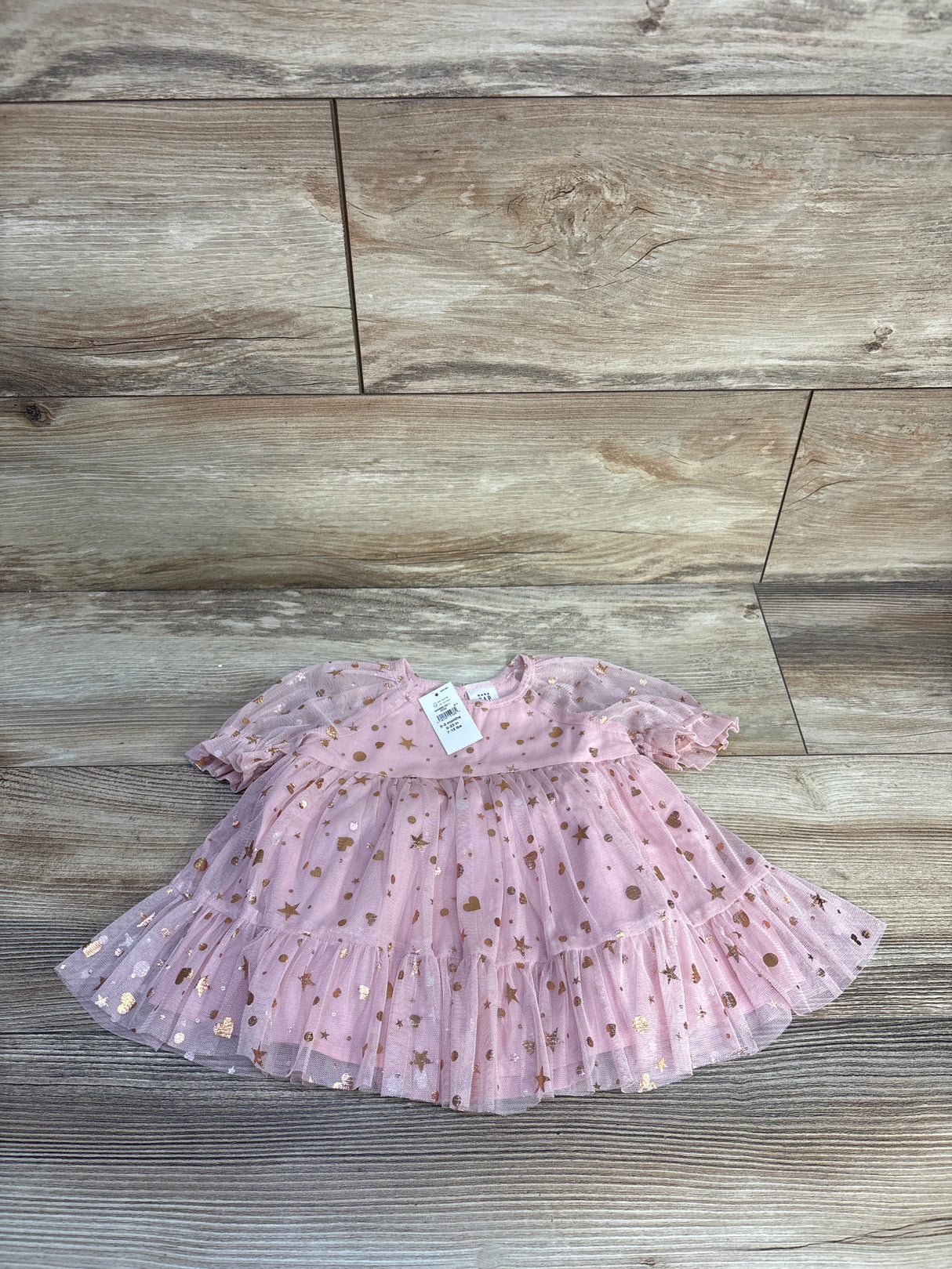 NEW Baby Gap 2pc Metallic Tulle Dress & Bloomers Pink sz 0-3m