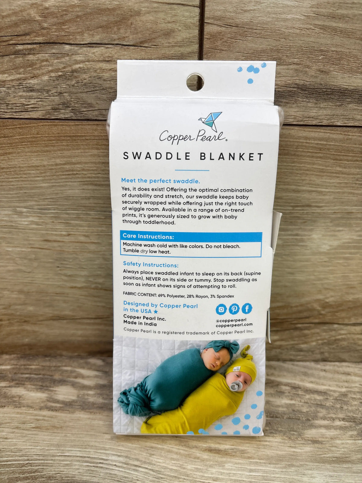 NEW Copper Pearl Bamboo Swaddle Blanket in Twinkle Beige 46x46''