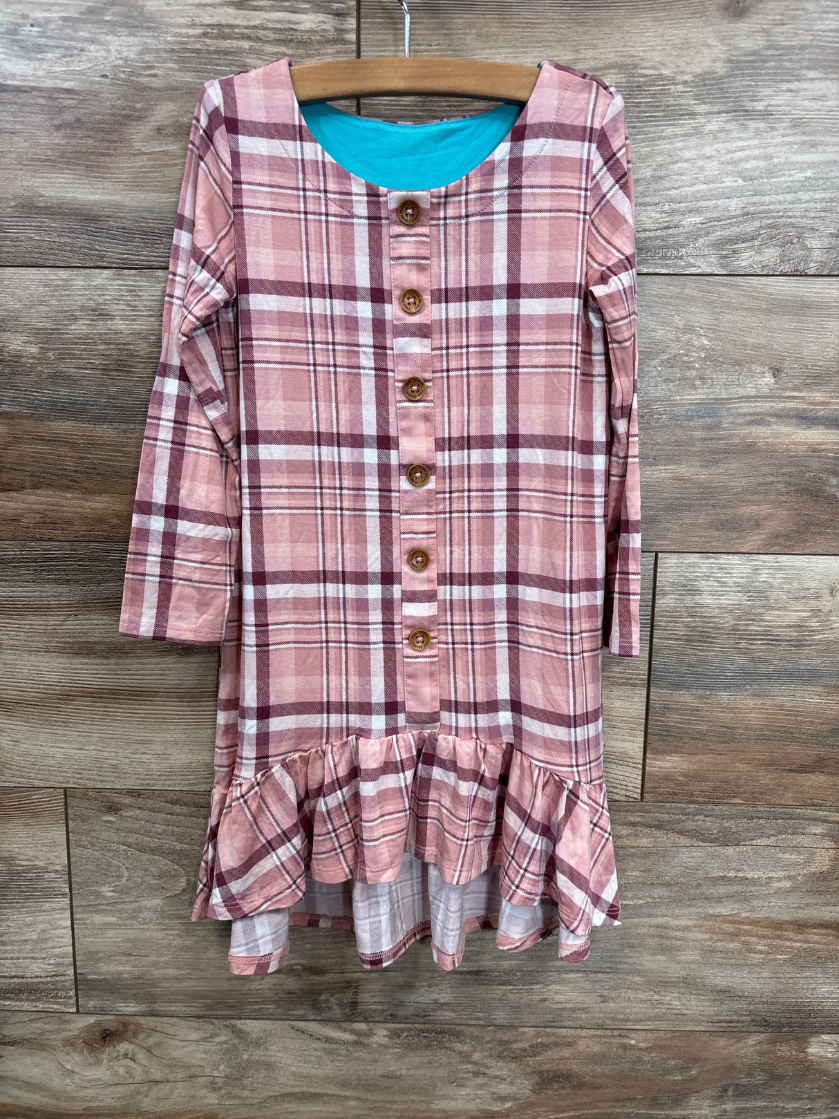 Posh P. Long Sleeve Henley Hi Low Dress - Stephanie Pink sz 4T