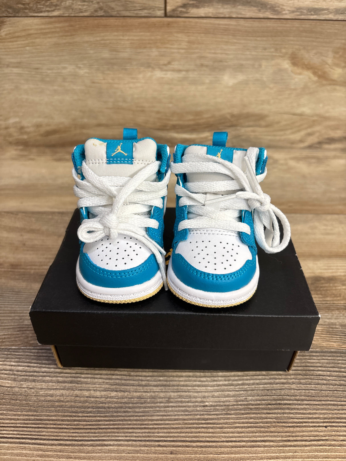 NEW Air Jordan 1 Mid TD 'Aquatone' Sneakers sz 2c