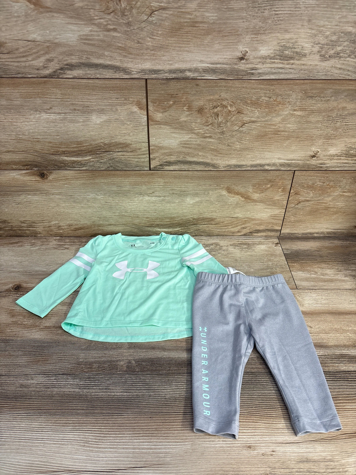 Under Armour 2pc Long Sleeve Shirt & Pants Set Teal sz 6/9m