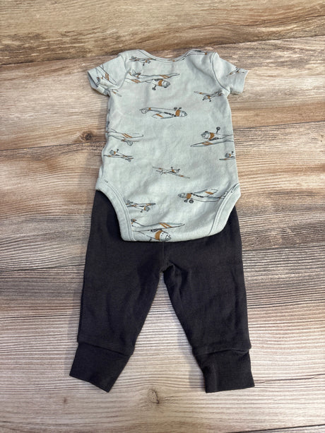 Carter's 2pc Airplane Print Bodysuit & Pants Green sz 3m - Me n Mommy To Be