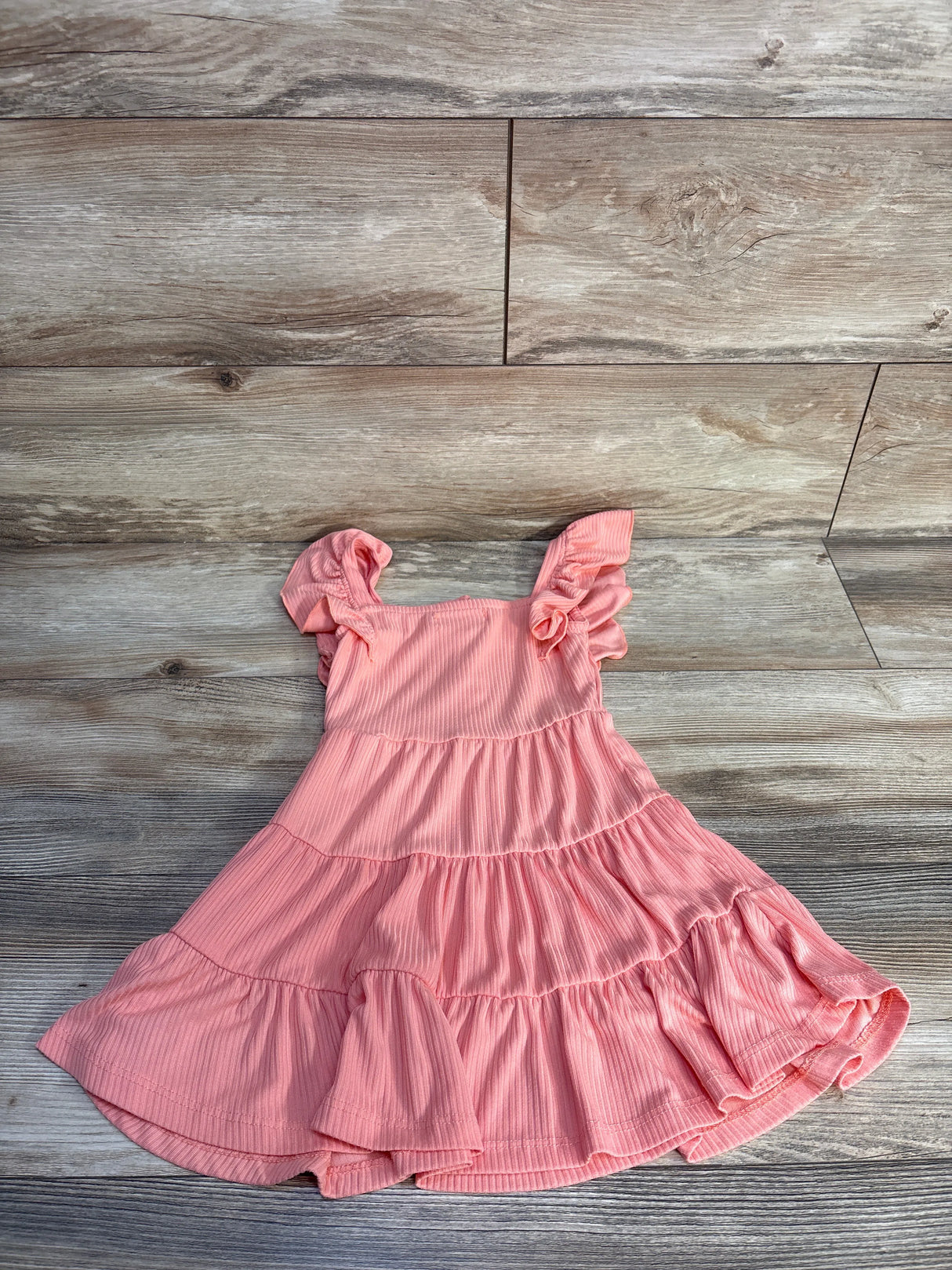 Btween Tiered Ribbed Sleeveless Dress Pink sz 4T