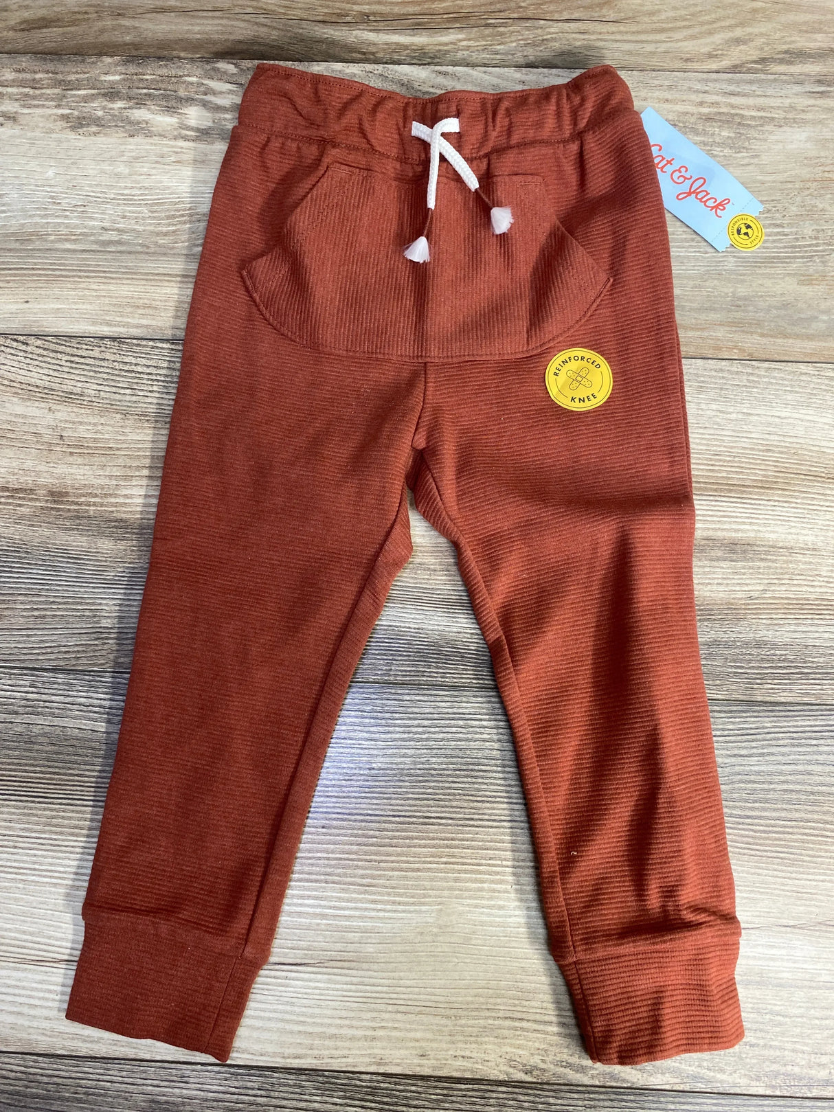 NEW Cat & Jack Ottoman Knit Joggers Fiery Brown sz 3T