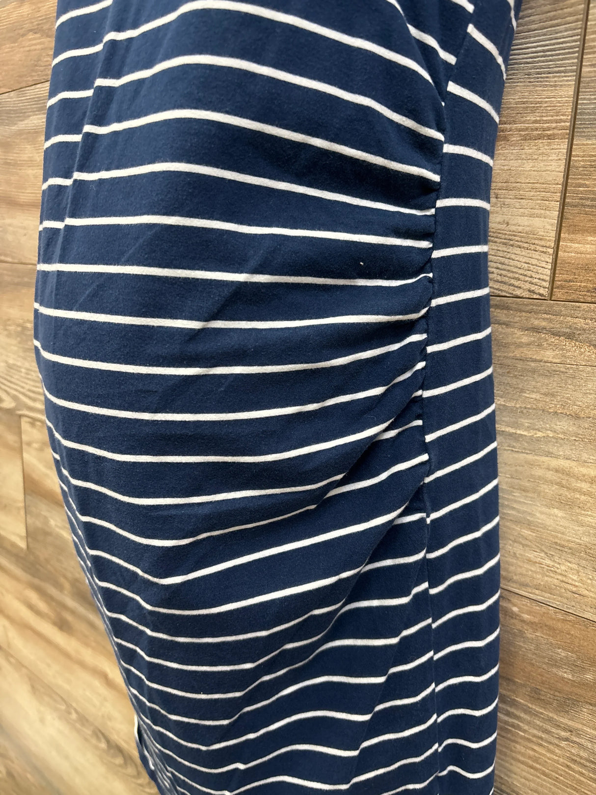 a:glow Maternity Ruched Striped Dress Navy sz Small
