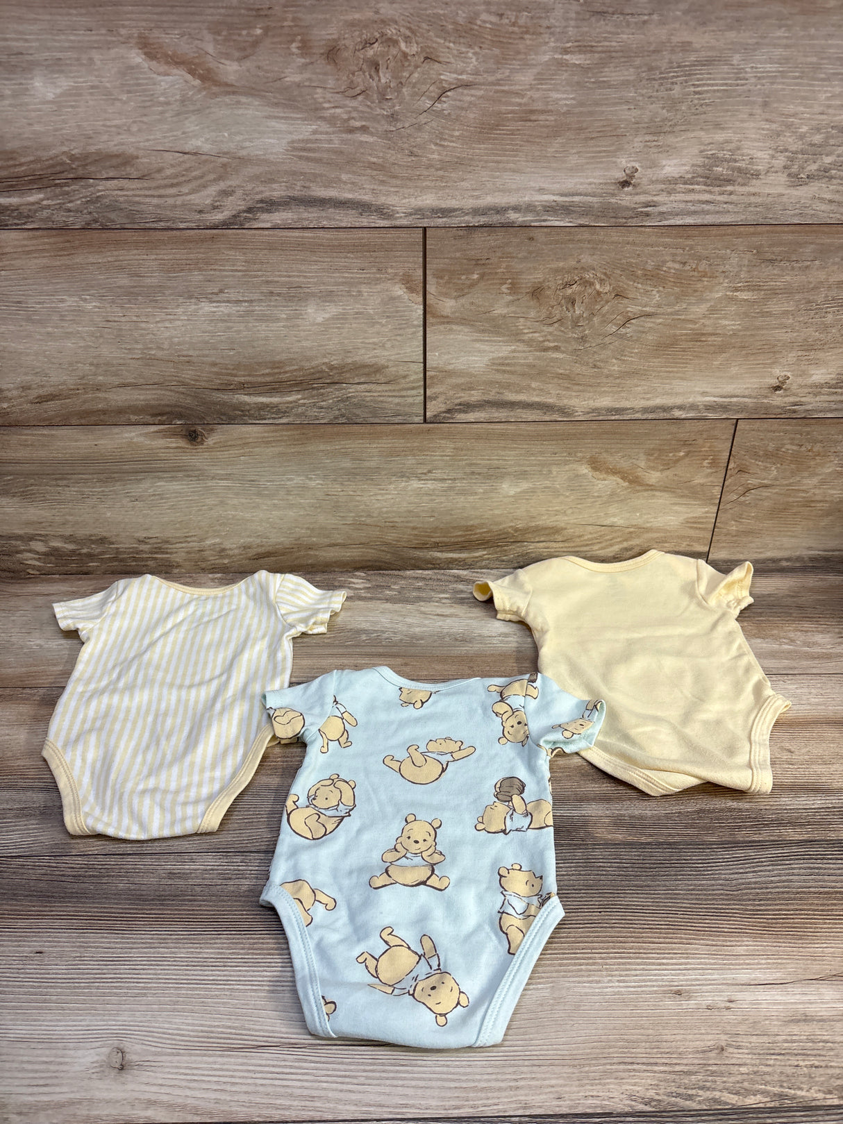 Disney Baby 3pk Winnie The Pooh Bodysuit Set Yellow sz 3/6m