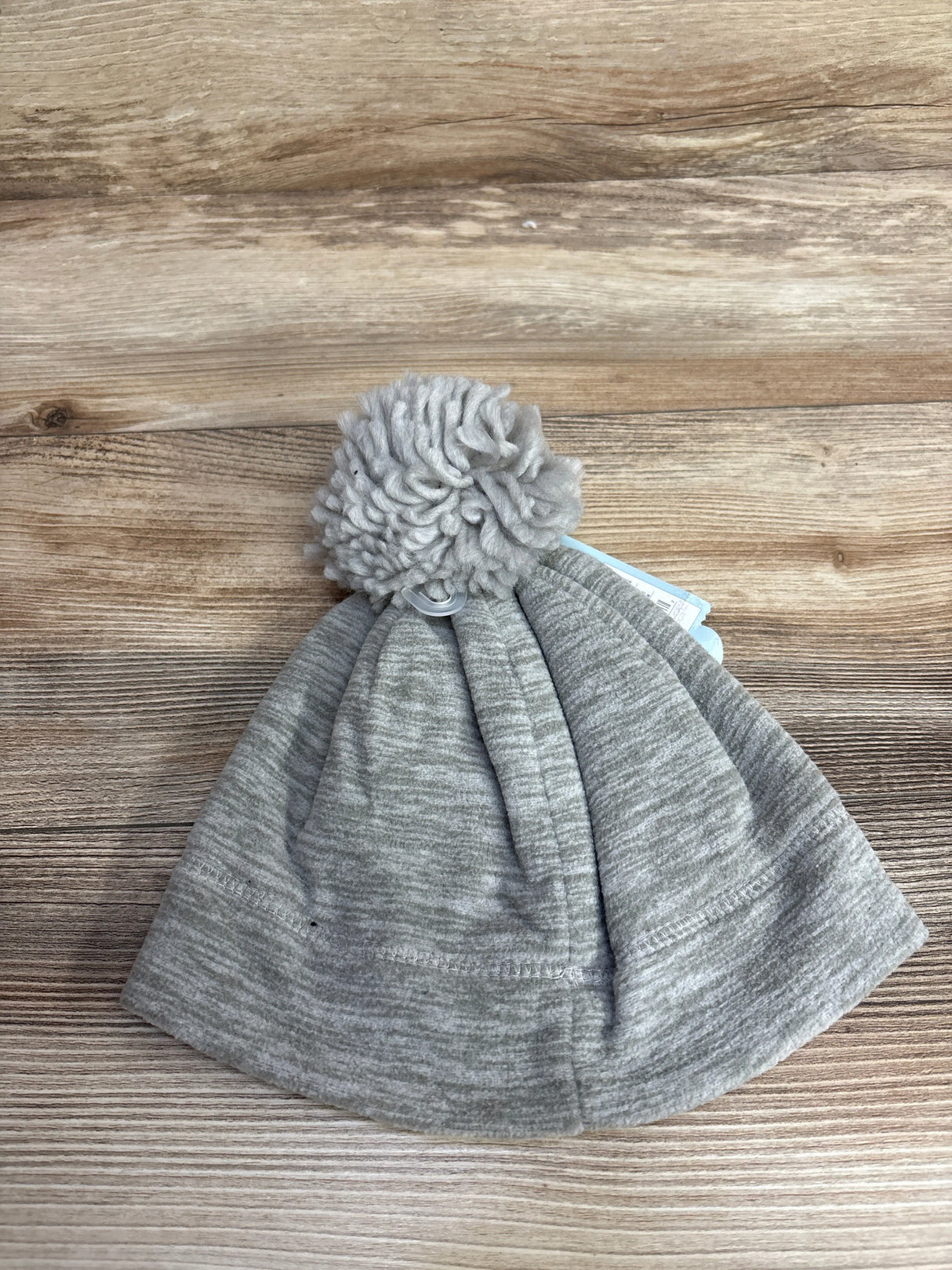 NEW Cat & Jack Fleece Pom Pom Beanie Grey sz 2T-5T