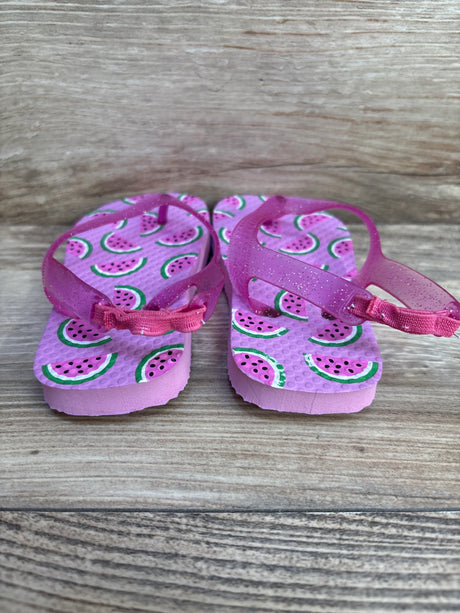 Flip Flops Watermelon Print Pink sz 7/8 - Me n Mommy To Be