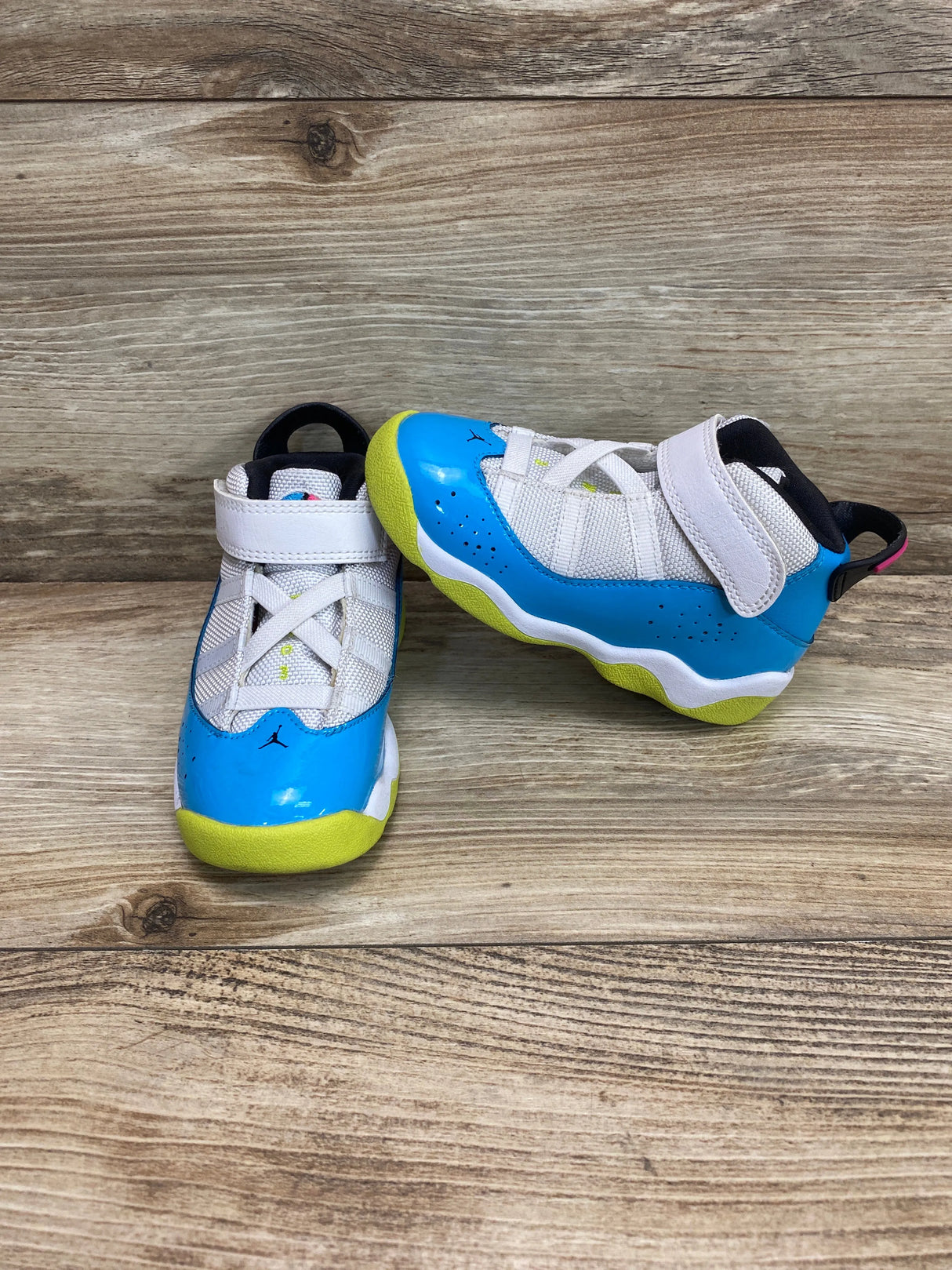 Jordan 6 Rings TD 'White Light Blue Fury' Sneakers sz 8c - Me n Mommy To Be