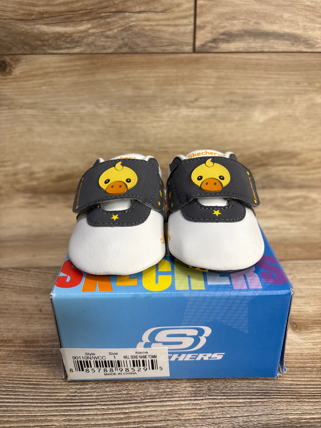 NEW Skechers 'Will Send Name Tomm' Adjustable Strap Shoes, White sz 1c