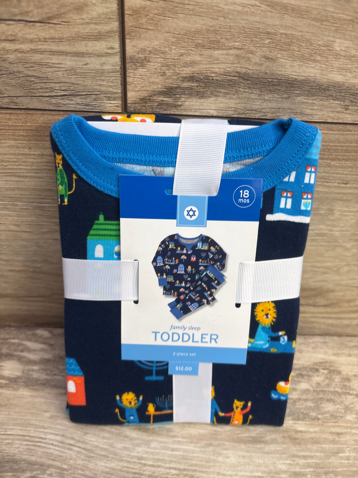 NEW Wondershop Hanukkah 2pc Pajama Set Blue sz 18m