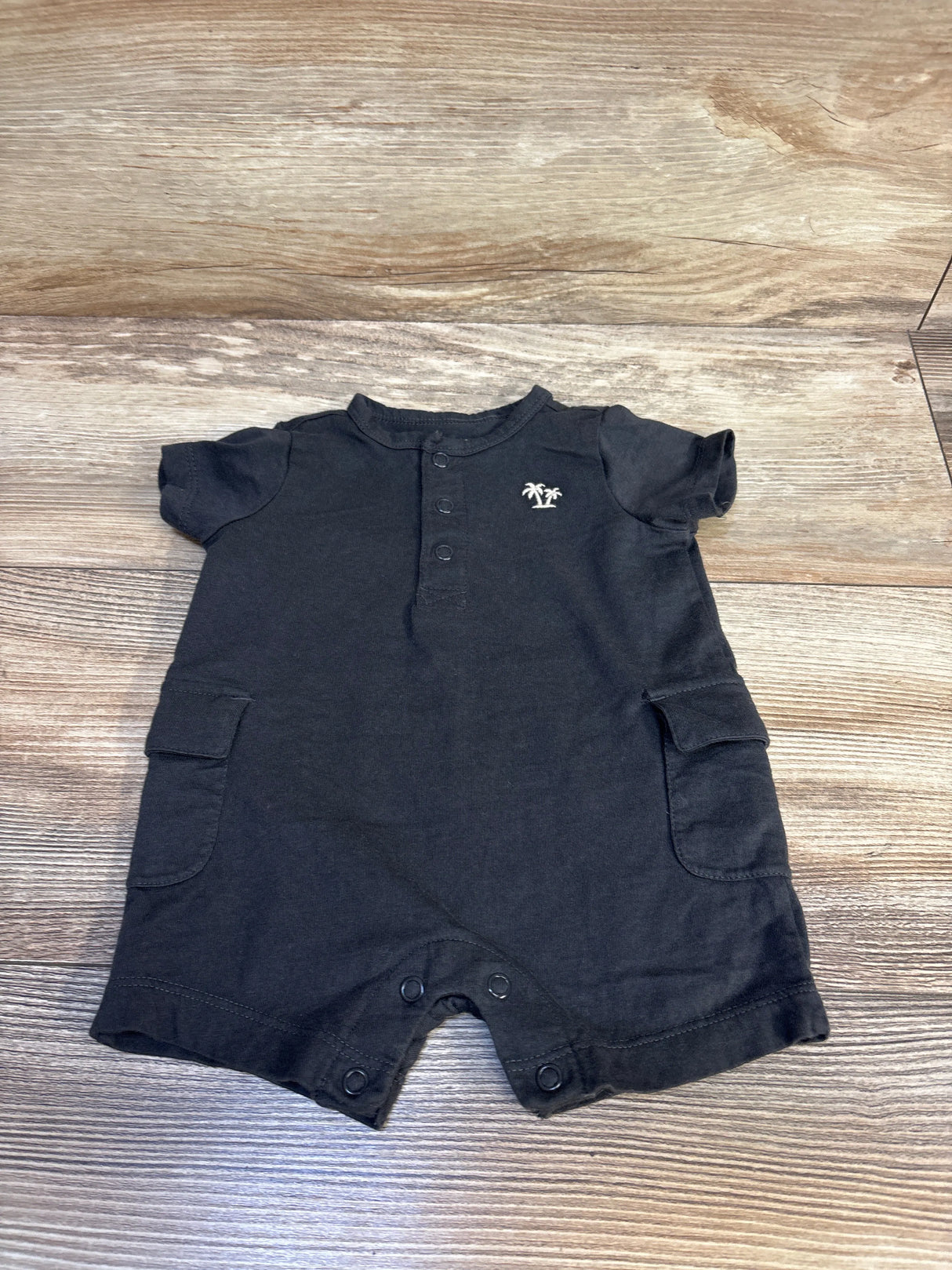 Carter's Palm Tree Shortie Romper Charcoal sz 3m