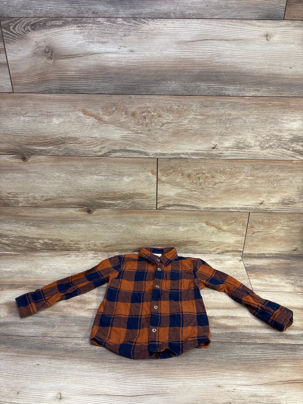 Jumping Beans Button-Up Flannel Orange sz 4T