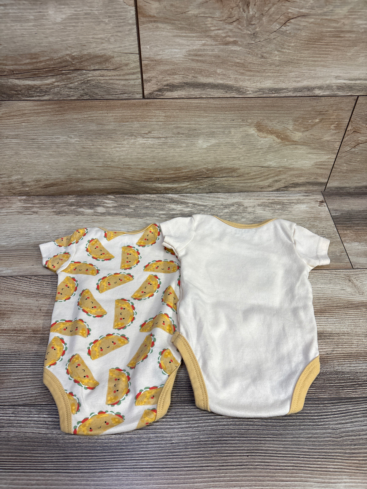 Chick Pea 2pk Taco Bodysuits Cream sz 0-3m