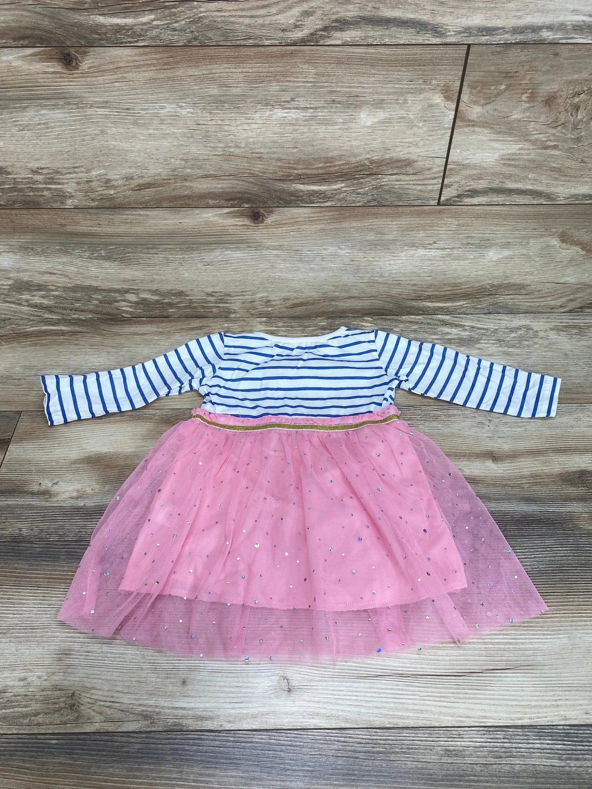 Striped Tulle Dress White/Pink sz 12m - Me n Mommy To Be