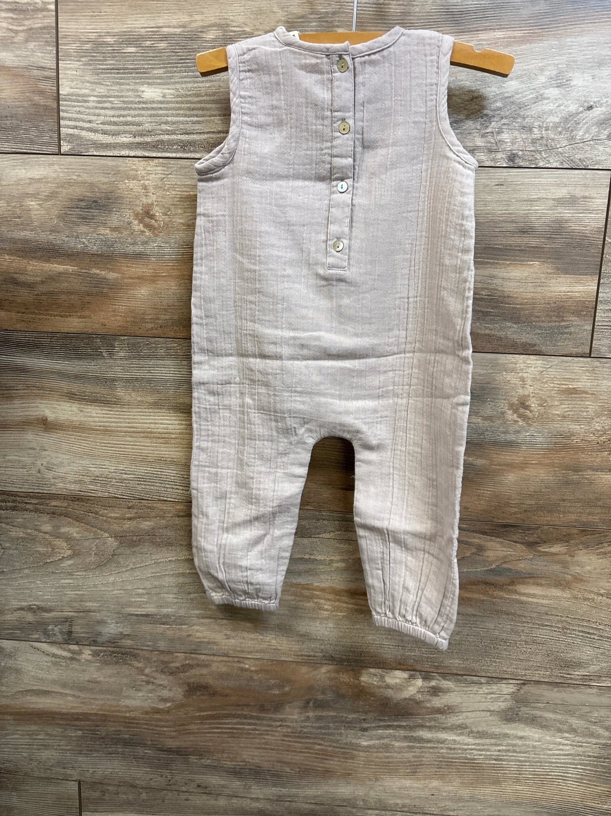NEW La Petit Lapin Muslin Cotton Sleeveless Jumpsuit in Pewter sz 18m
