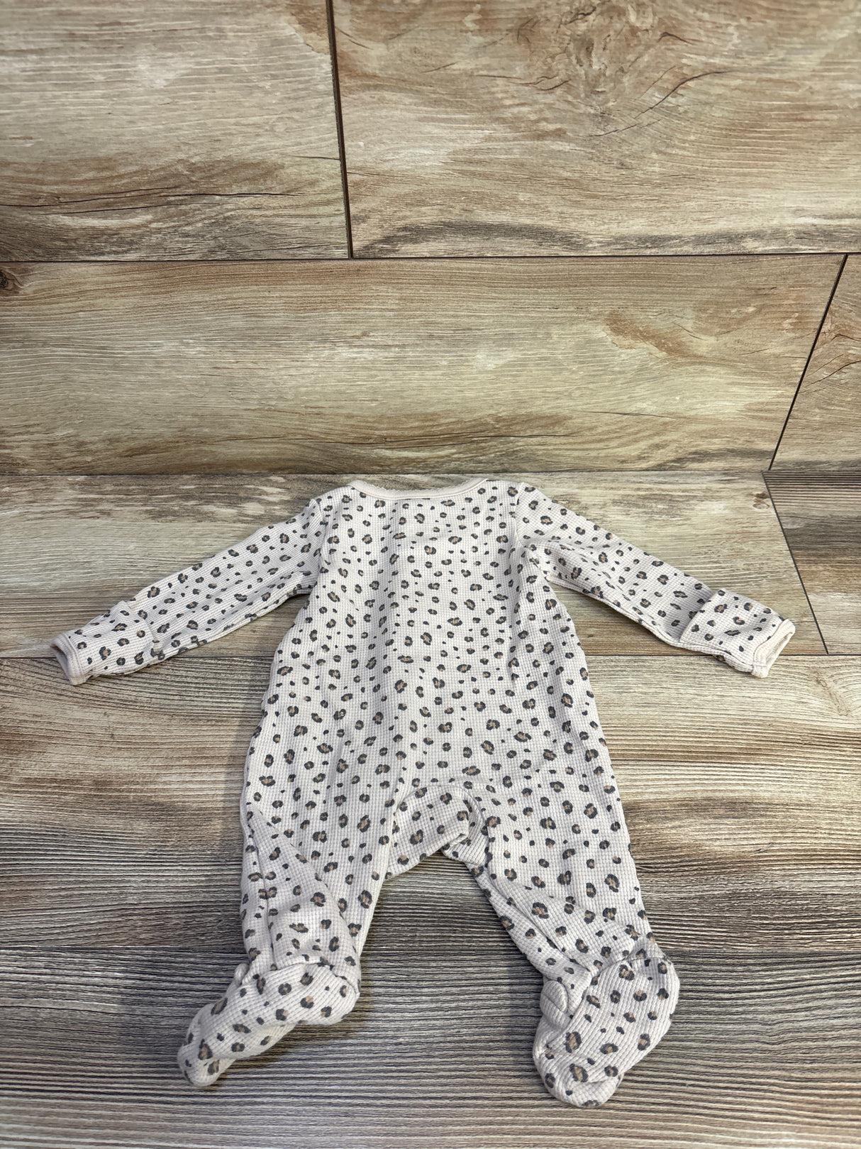 Just One You Waffle Knit Sleeper Leopard Beige sz Newborn