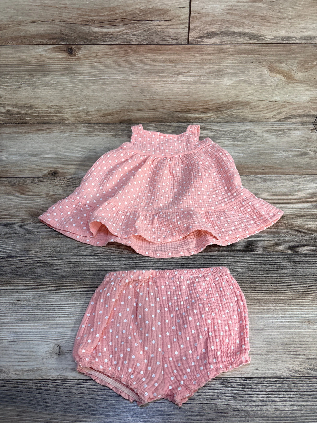 Koala Baby 2pc Polka Dot Gauze Dress & Bloomers Set Pink sz 6m