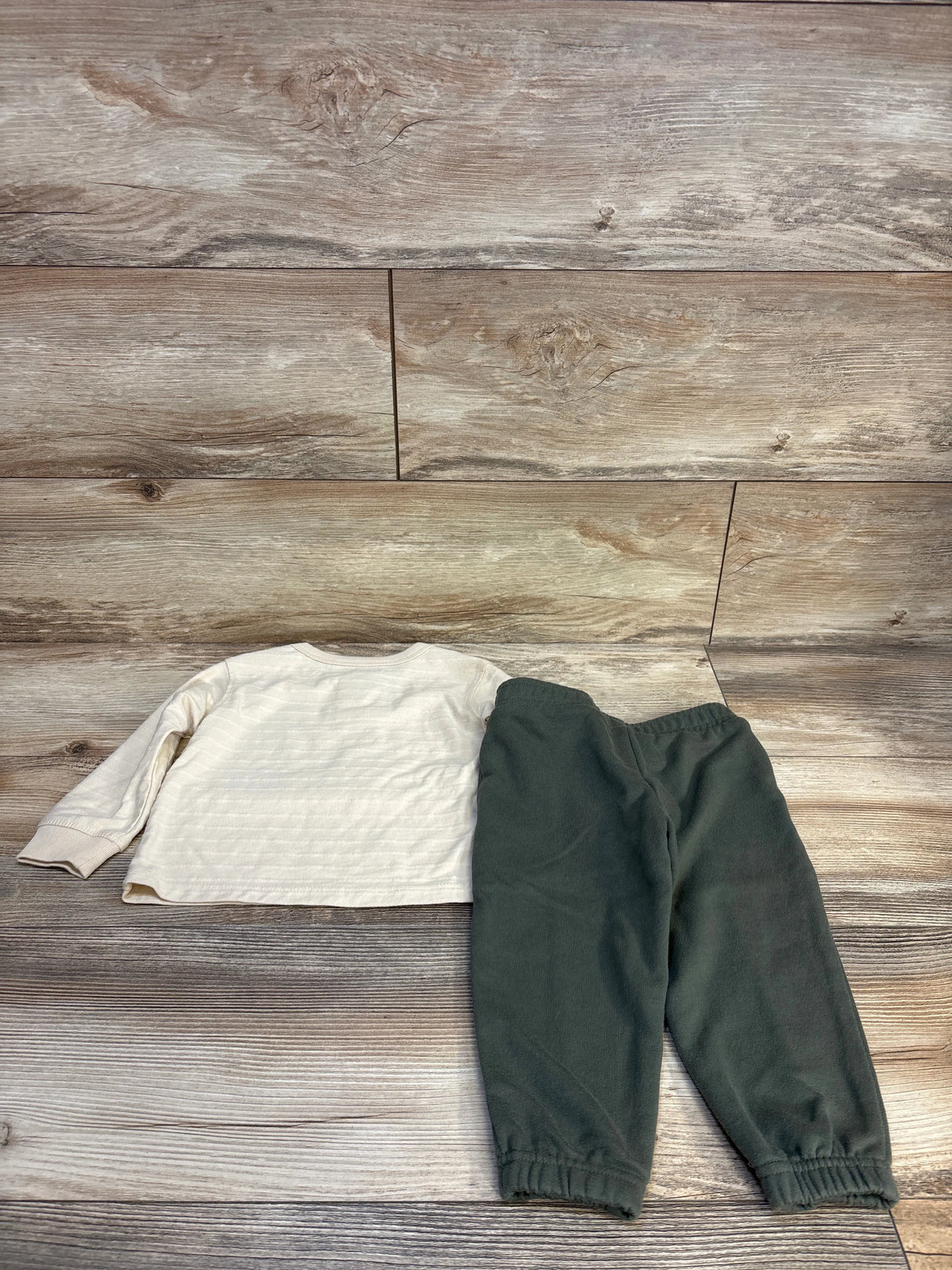 Member's Mark 2pc Long Sleeve Shirt & Joggers Set Cream sz 18m