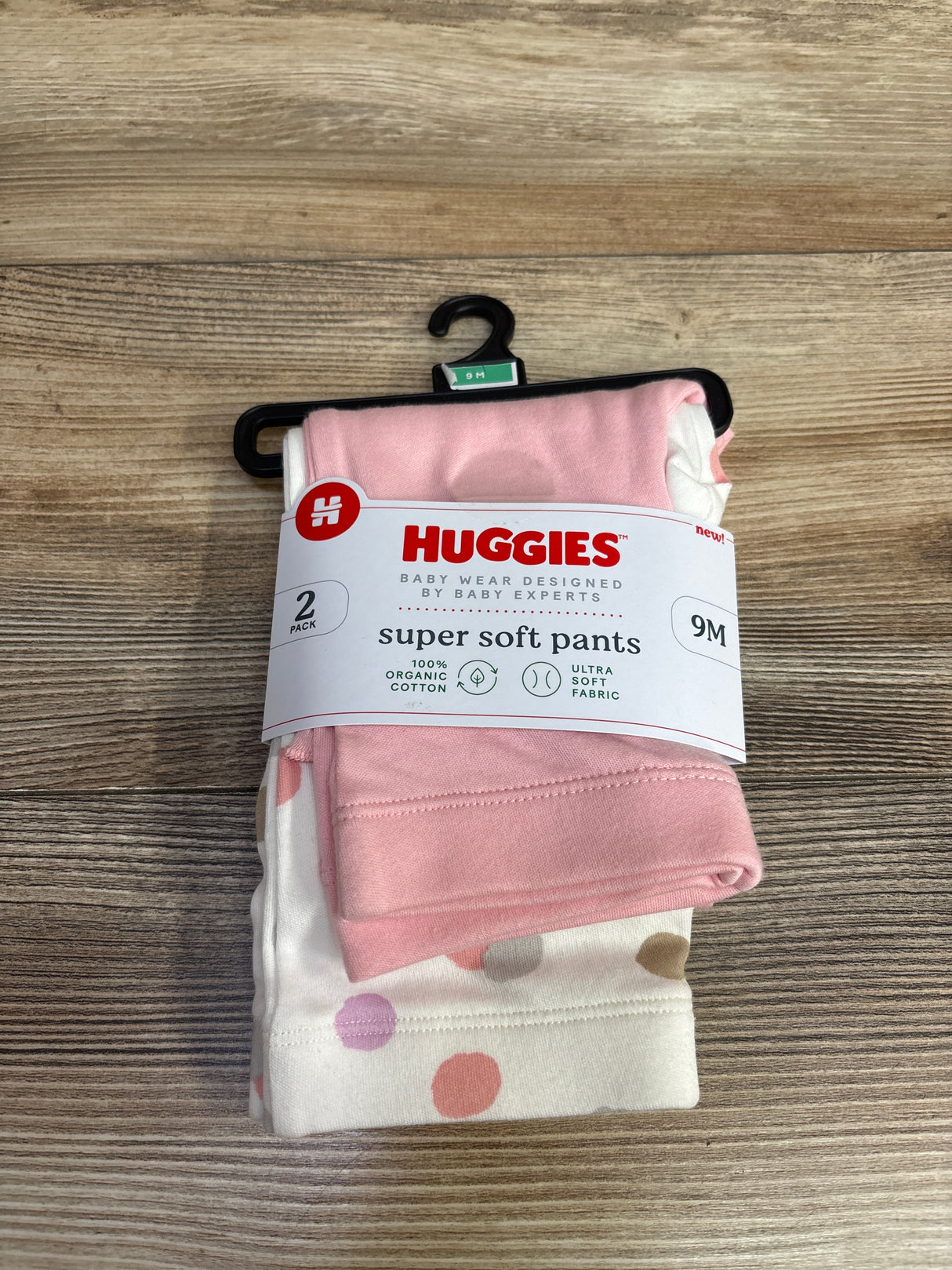 NEW Huggies 2pk Super Soft Pants Pink sz 9m