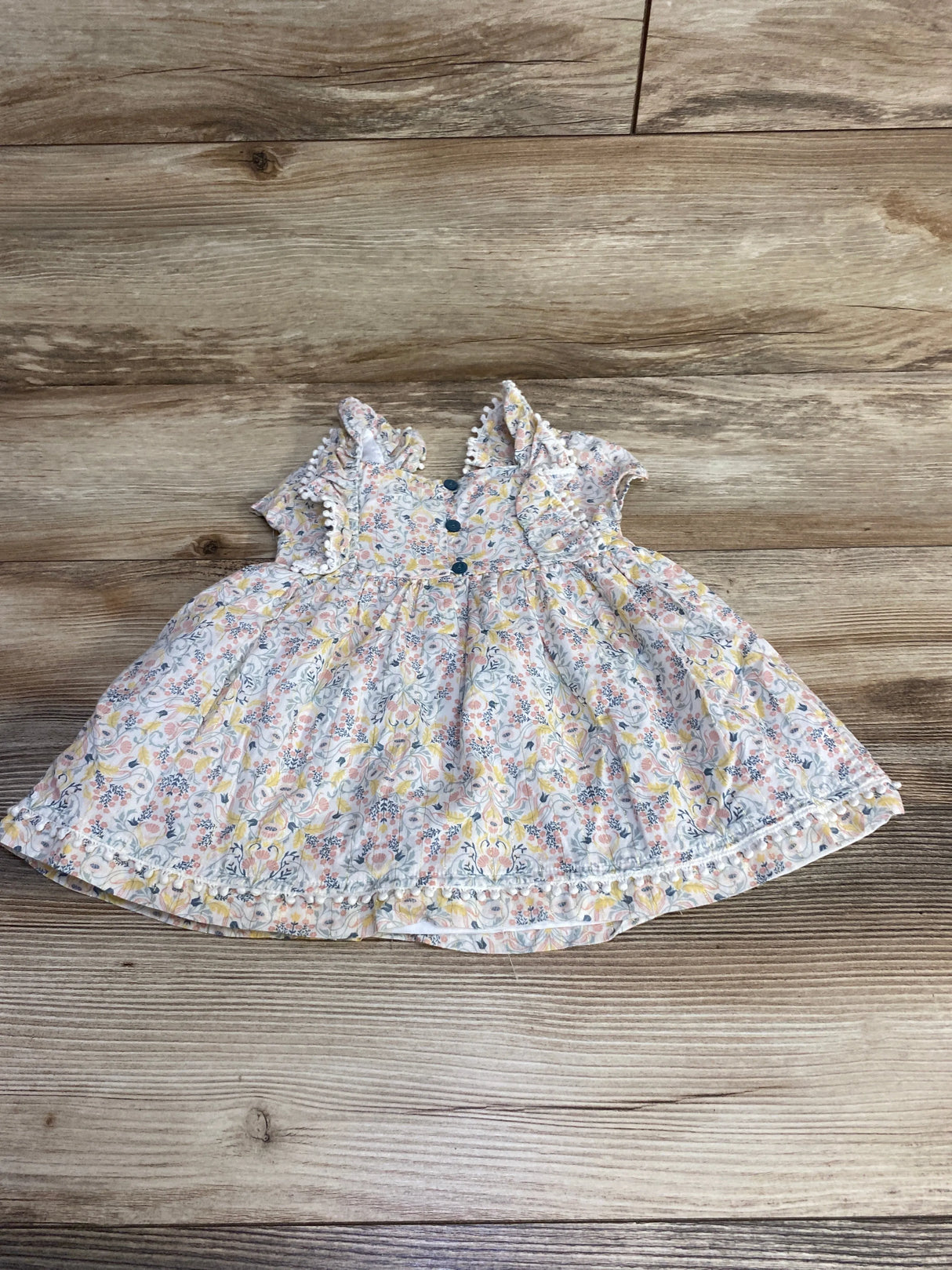 Max Studio Floral Smocked Dress White sz 24m - Me n Mommy To Be