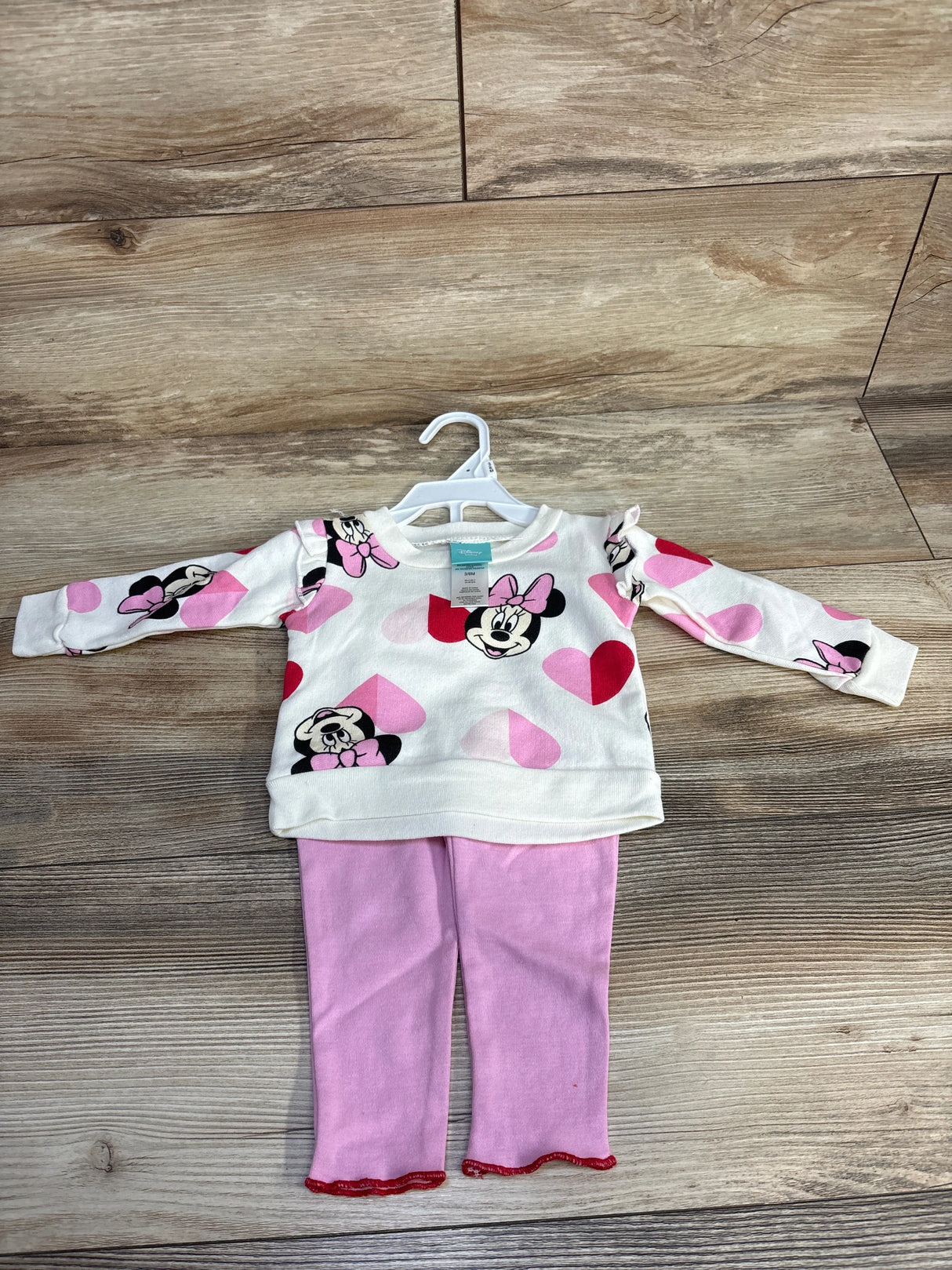 NEW Disney Baby Minnie Mouse 2pc Set Sweatshirt & Leggings White sz 3-6m