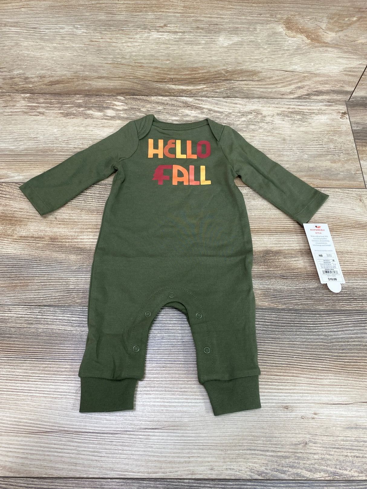 NEW Cat & Jack Hello Fall Coverall Green sz NB - Me n Mommy To Be