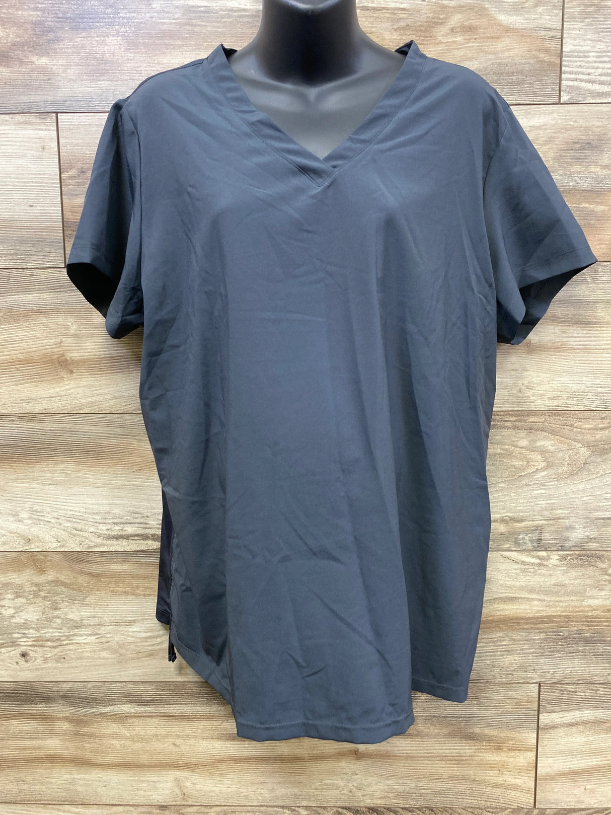 Easy Stretch Cooling Knit Back Maternity Scrub Top Grey sz XL
