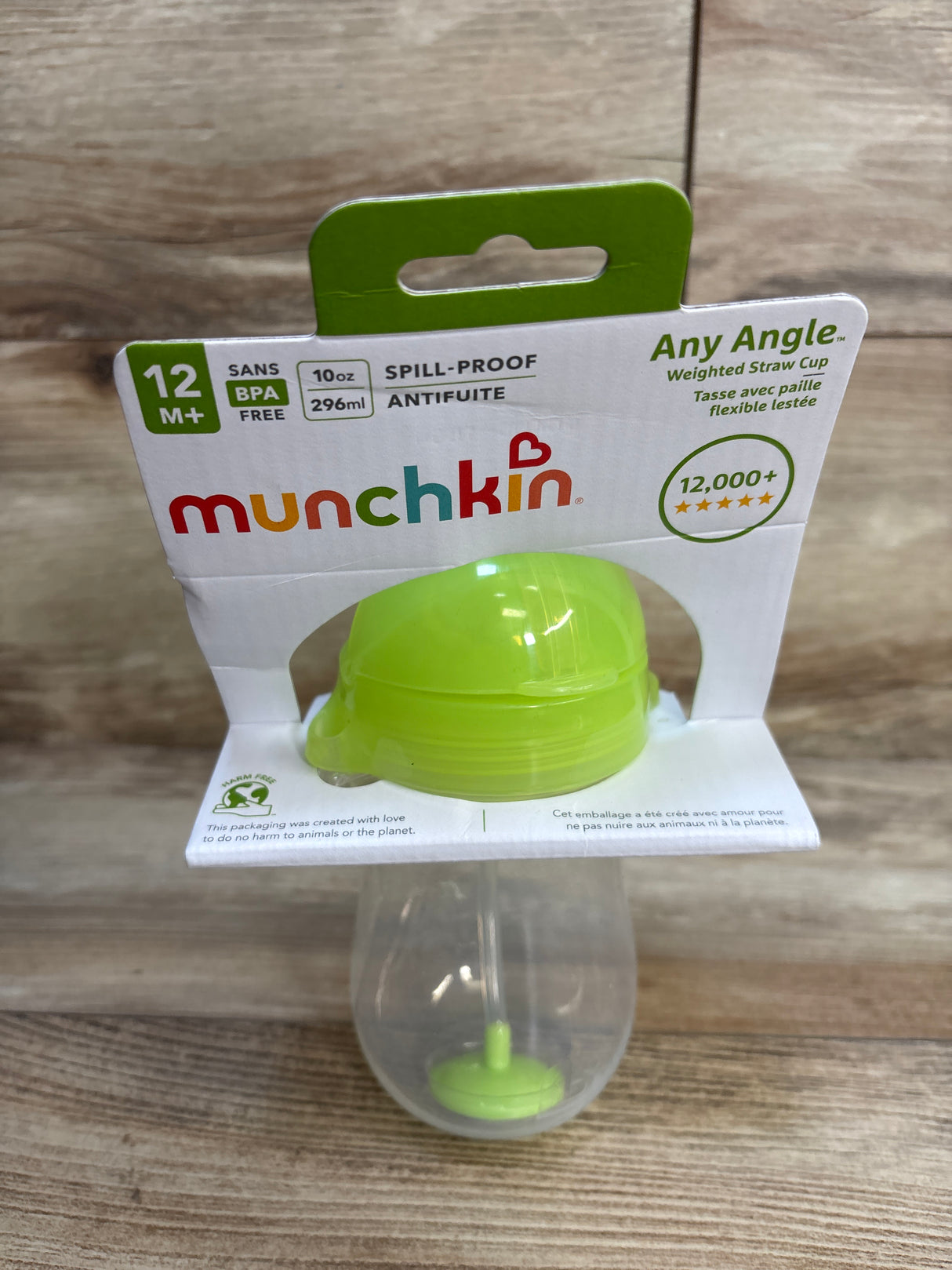 NEW Munchkin Any Angle Weighted Straw Cup Green 10oz