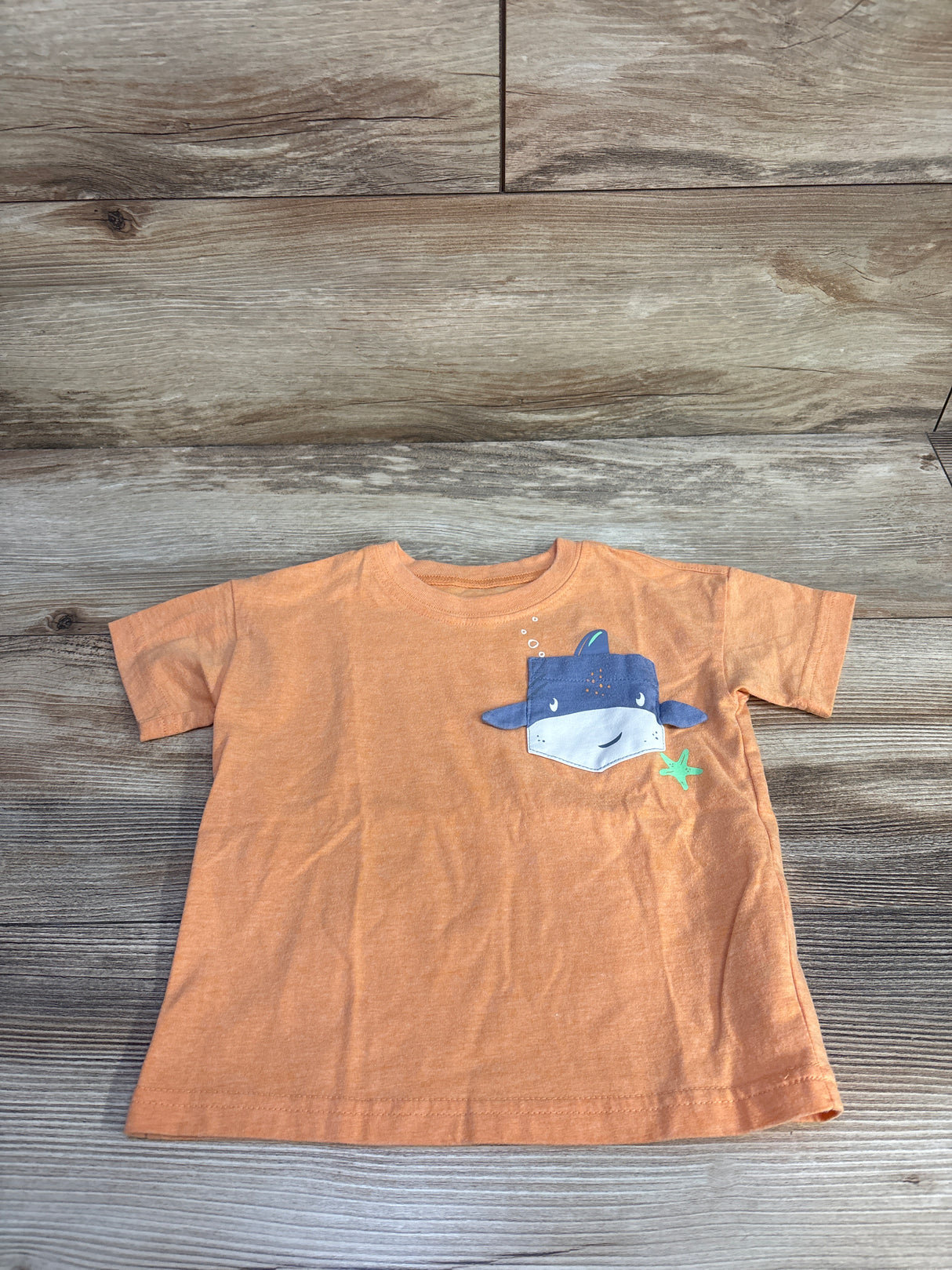 Carter's Shark Pocket Shirt Orange sz 24m