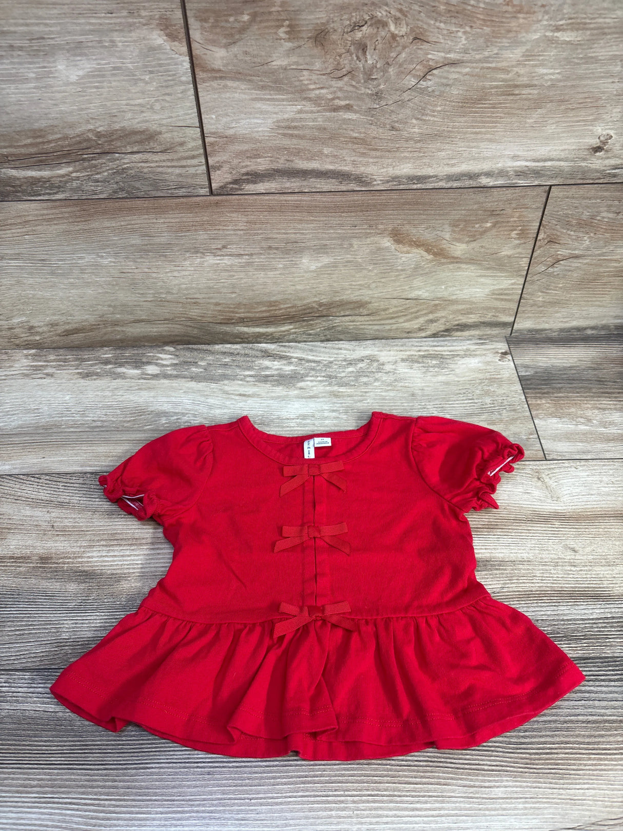 Janie & Jack Bow Peplum Top Red sz 2T