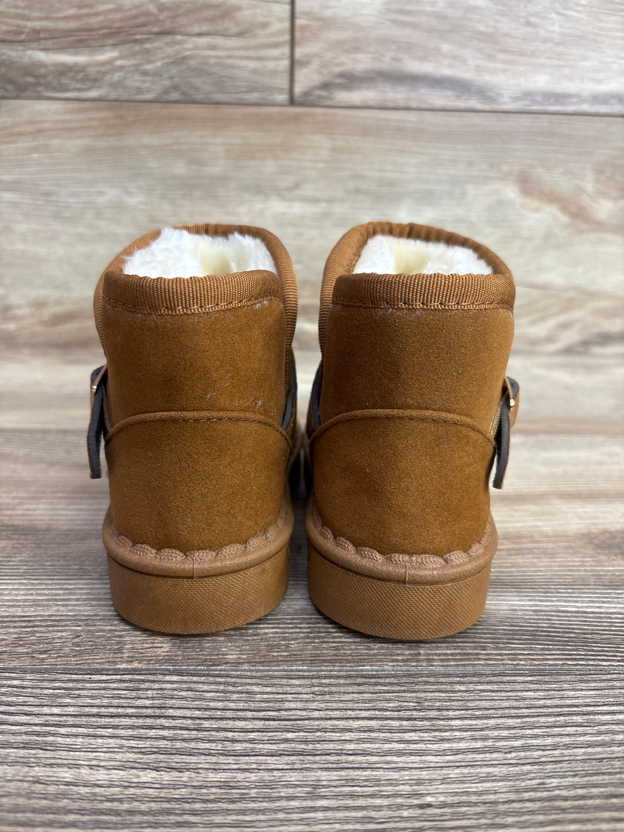 Faux-Fur Lined Suede Fashion Boots Brown sz 8c