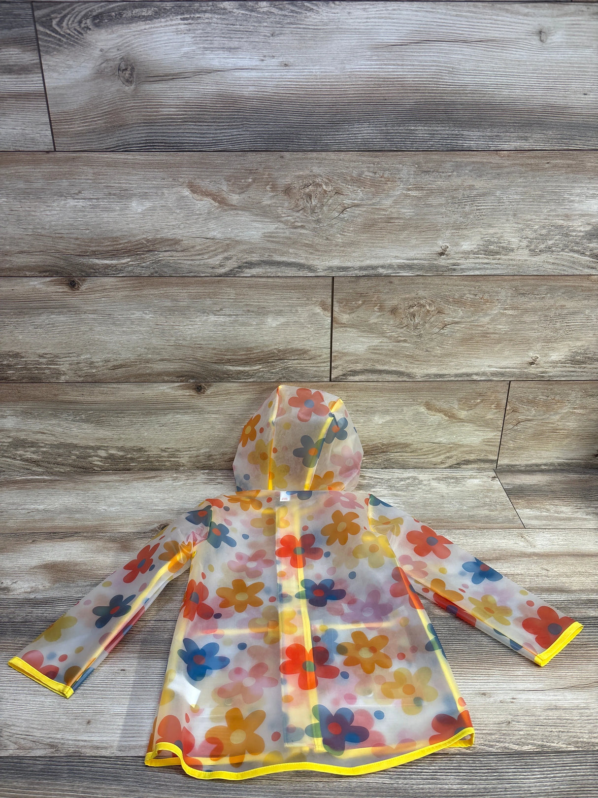 Cat & Jack Floral Clear Rain Jacket Yellow sz 4T