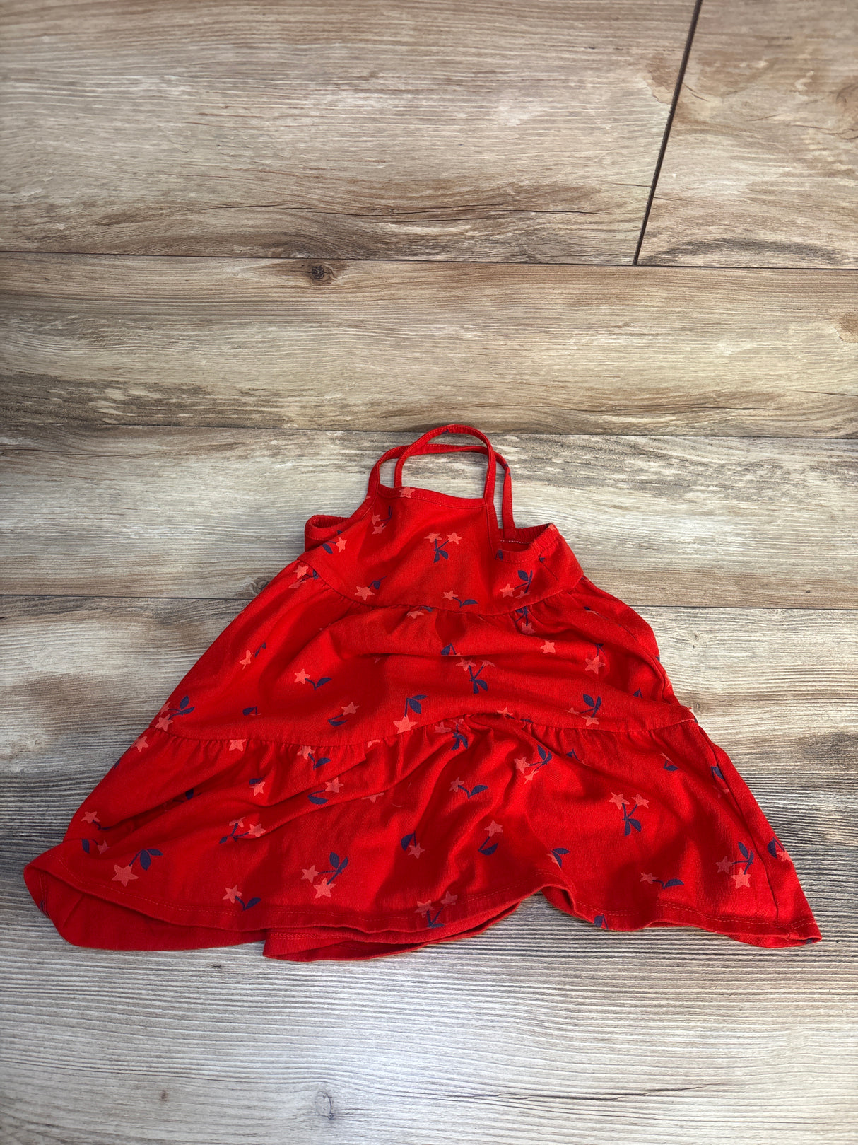 Cat & Jack Star Print Tank Dress Red sz 4T