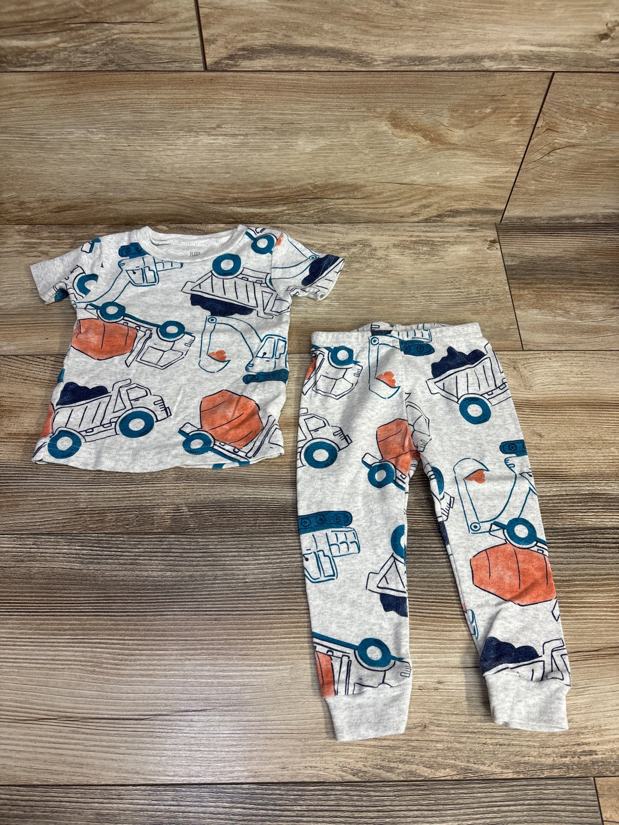 Just One You 2pc Excavator Truck Print Pajama Set Grey sz 12m